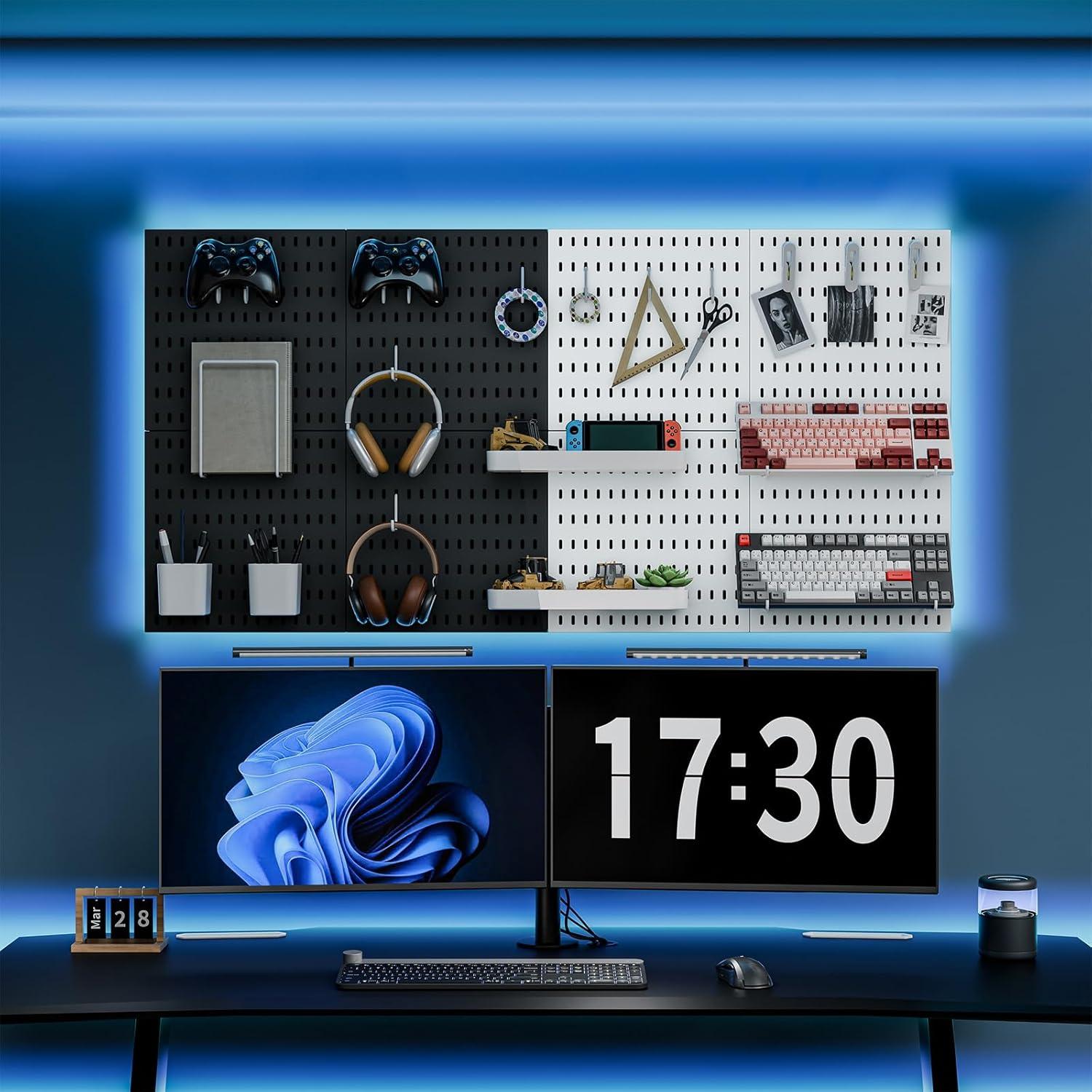 Kit de Tablero Perforado Mulsame 65x65 cm con 20 Accesorios