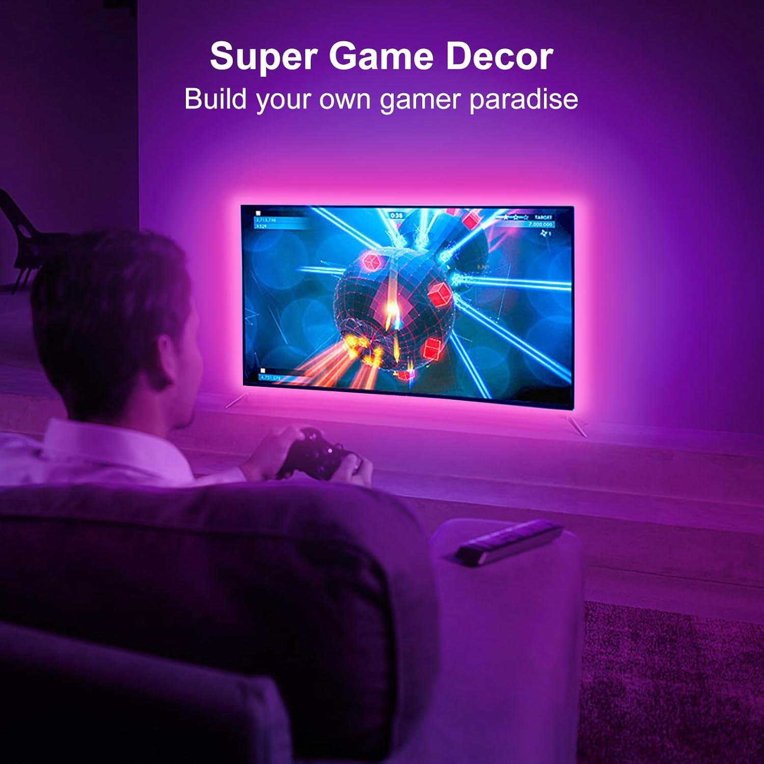 Tira de luz LED RGB 4.0m TYVORT con control remoto y Bluetooth