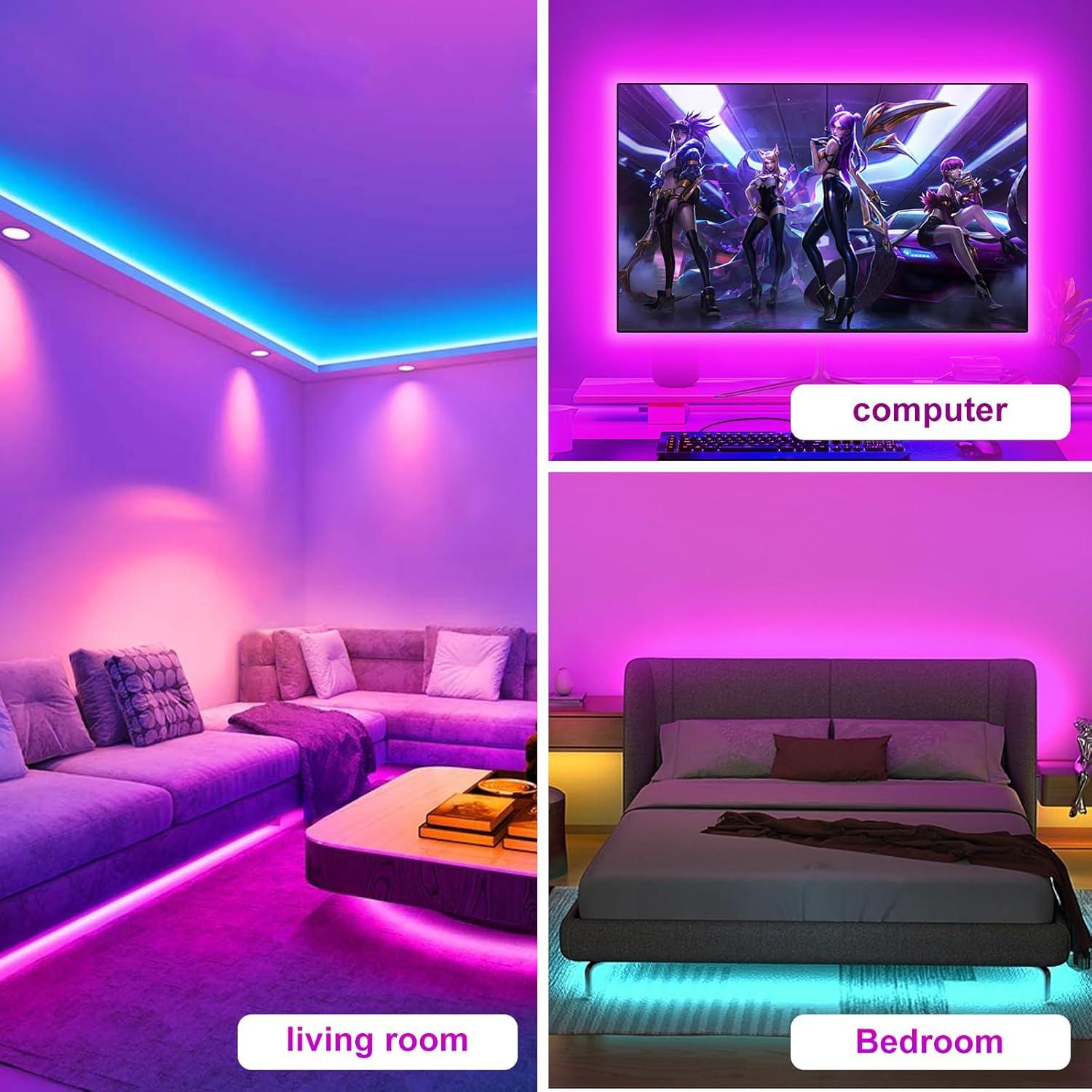 Tira de luz LED RGB 4.0m TYVORT con control remoto y Bluetooth