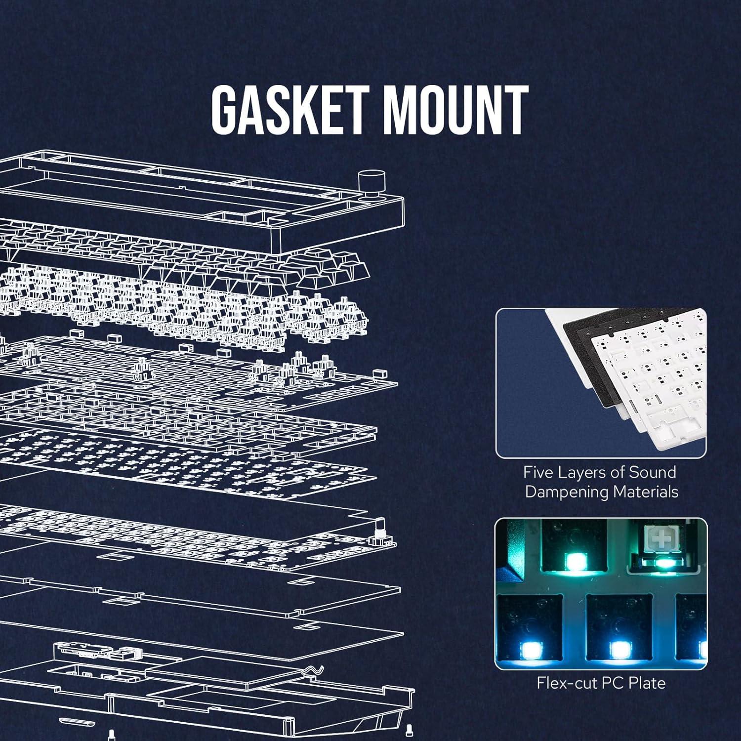 Teclado Mecánico Inalámbrico EPOMAKER P75 Plata RGB