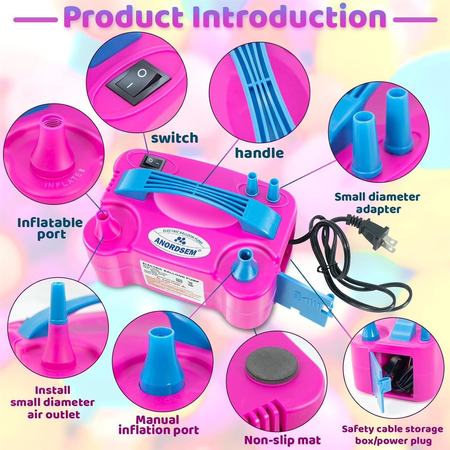 Bomba de Aire Eléctrica Anordsem para Inflar Globos Rápido