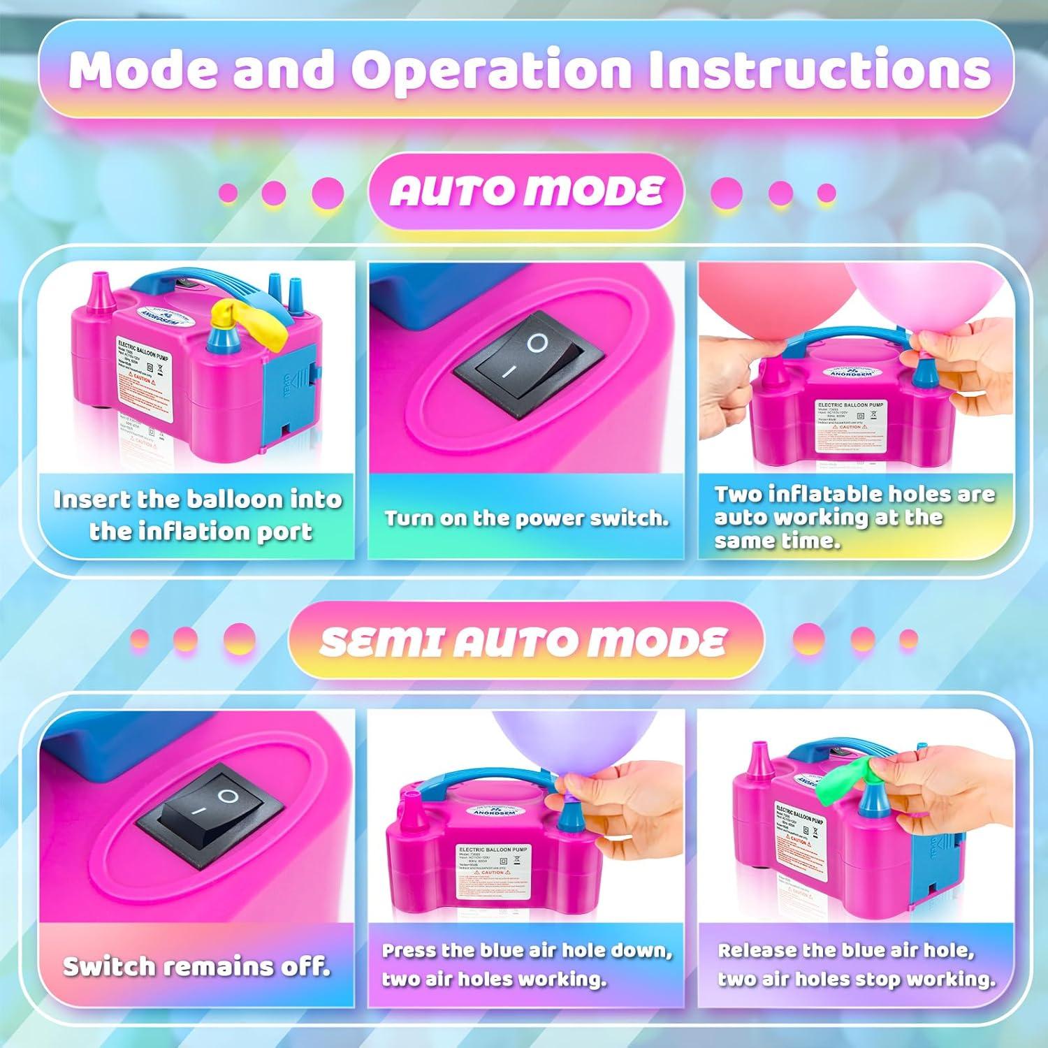 Bomba de Aire Eléctrica Anordsem para Inflar Globos Rápido