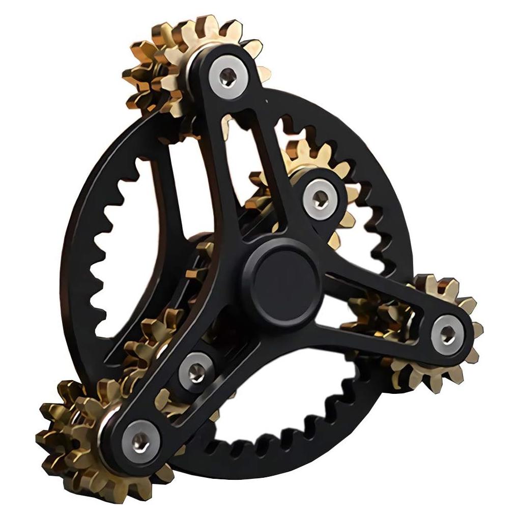 Spinner de Fidget Wewinn de Latón con Engranajes 10.16 cm Negro