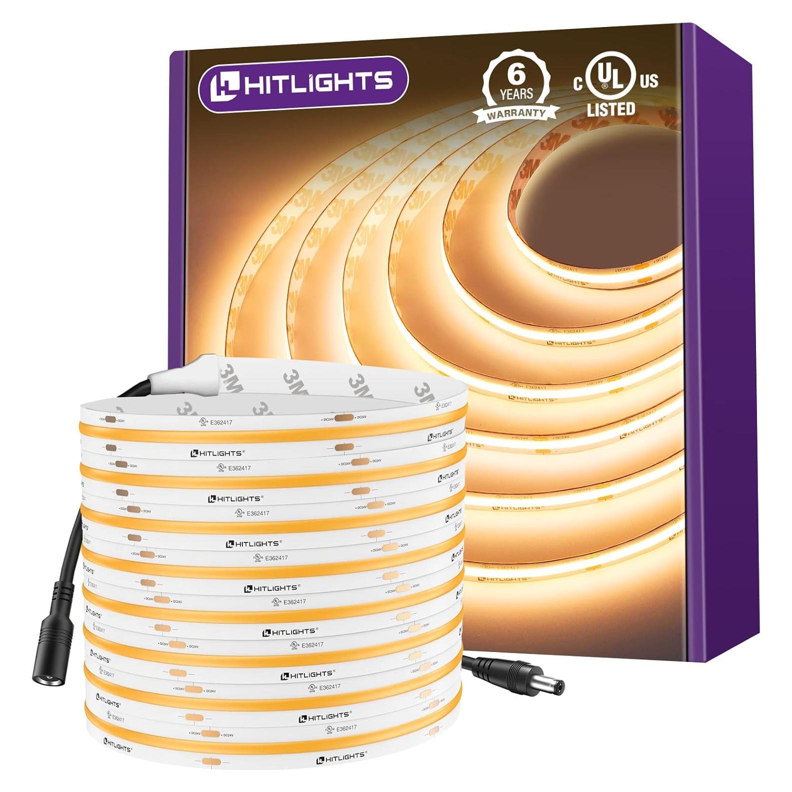 Tira LED COB 24V HitLights 5m Blanco Cálido 2700K 2560 LEDs