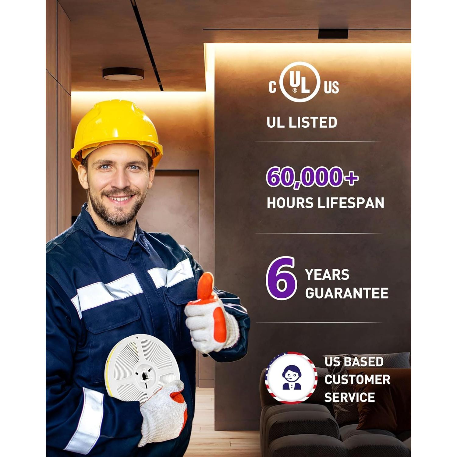 Tira LED COB 24V HitLights 5m Blanco Cálido 2700K 2560 LEDs