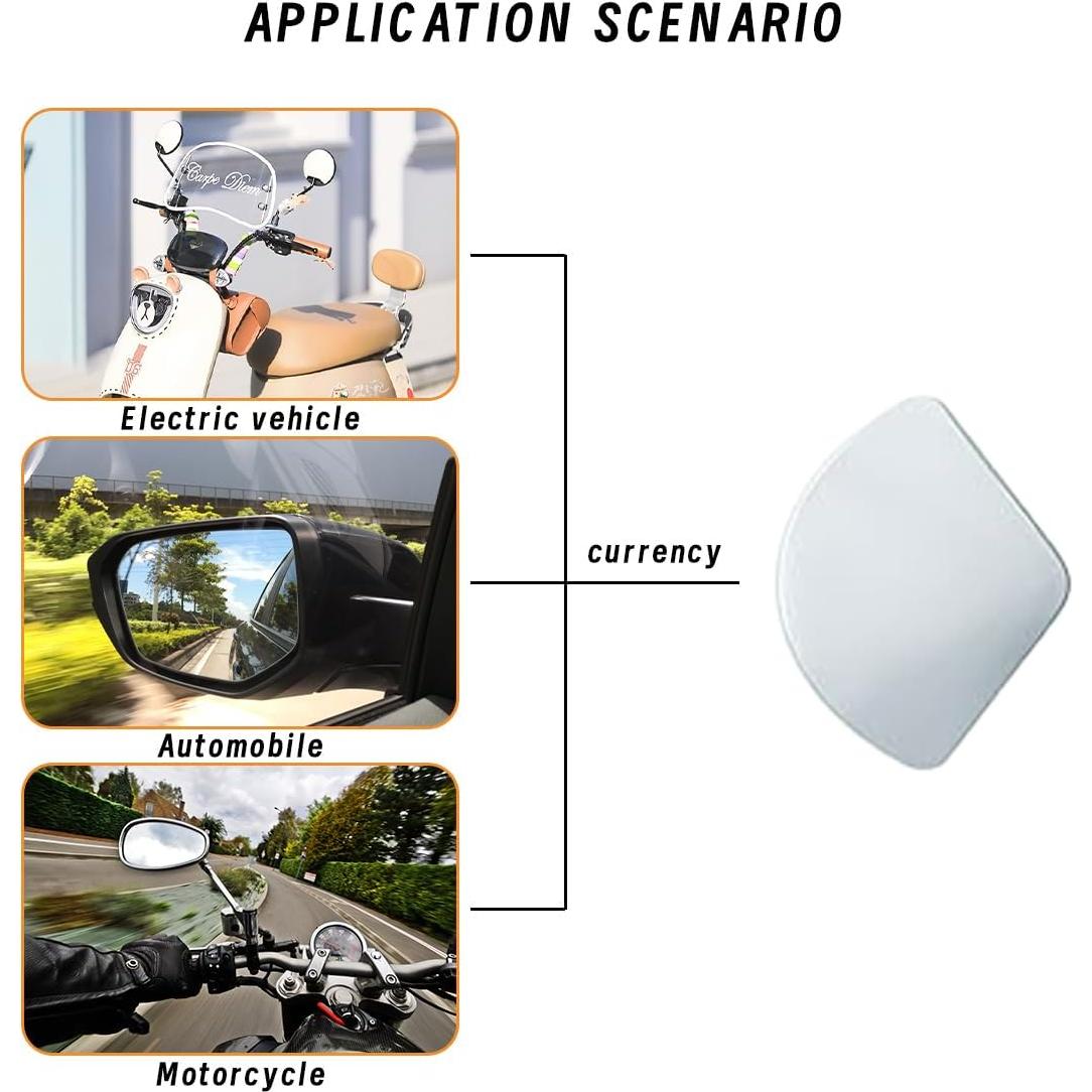 Espejos de Punto Ciego JOYCOURT 2 Pcs HD Ajustables 11.4x2 cm