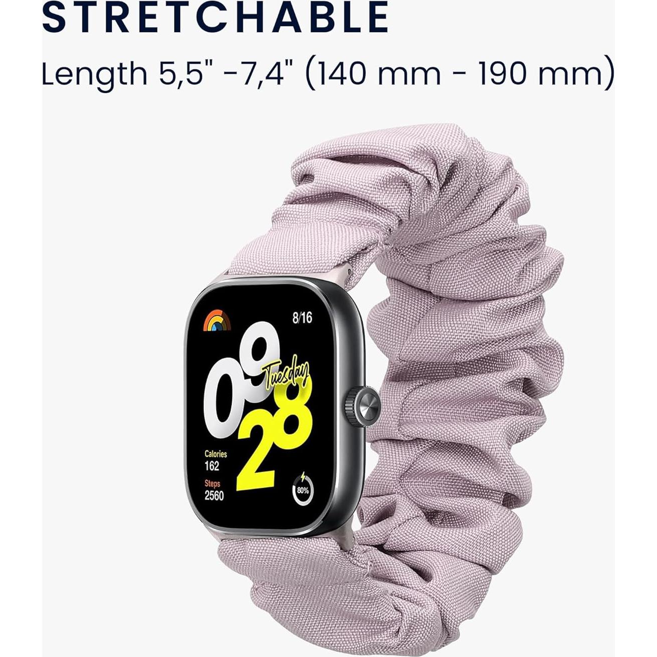 Correa de Reloj Scrunchie KWmobile Lavanda para Xiaomi Redmi Watch 4 / Band 8 Pro / Band 9 Pro - 14-19 cm