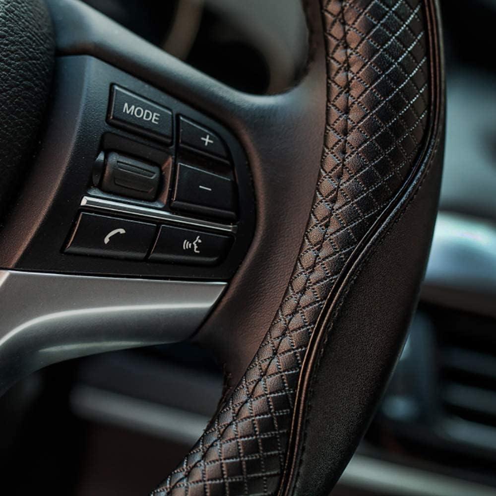 Cubierta de Volante Valleycomfy 37-38 cm Cuero Genuino Antideslizante