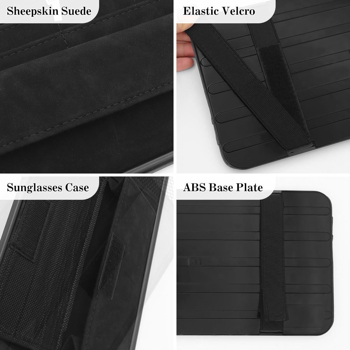 Organizador de Visera de Coche HADEEONG Negro - Multi Bolsillos