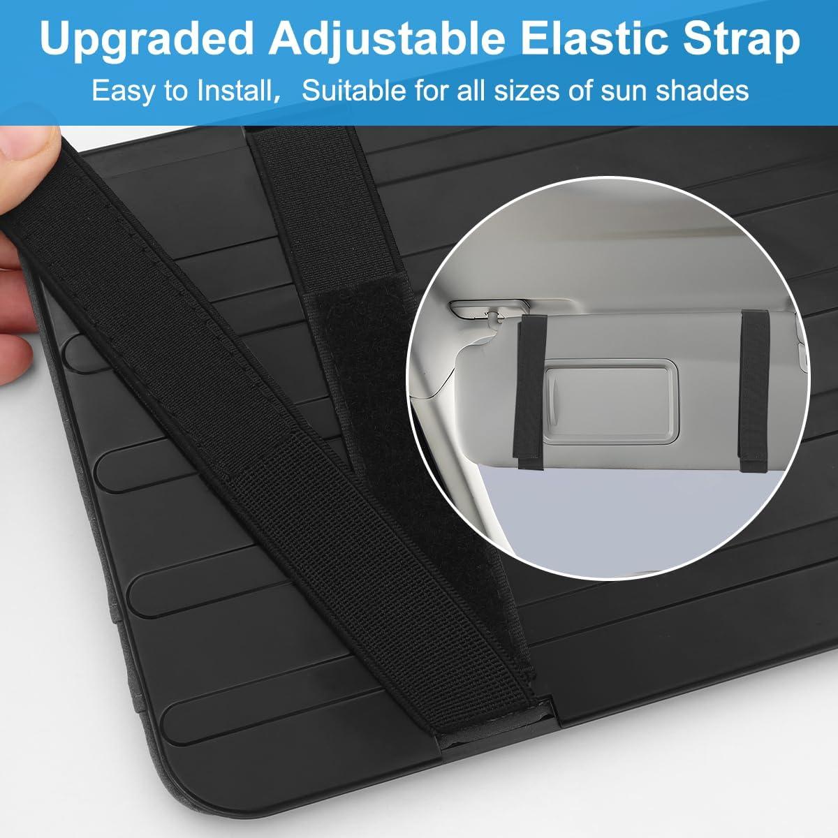 Organizador de Visera de Coche HADEEONG Negro - Multi Bolsillos