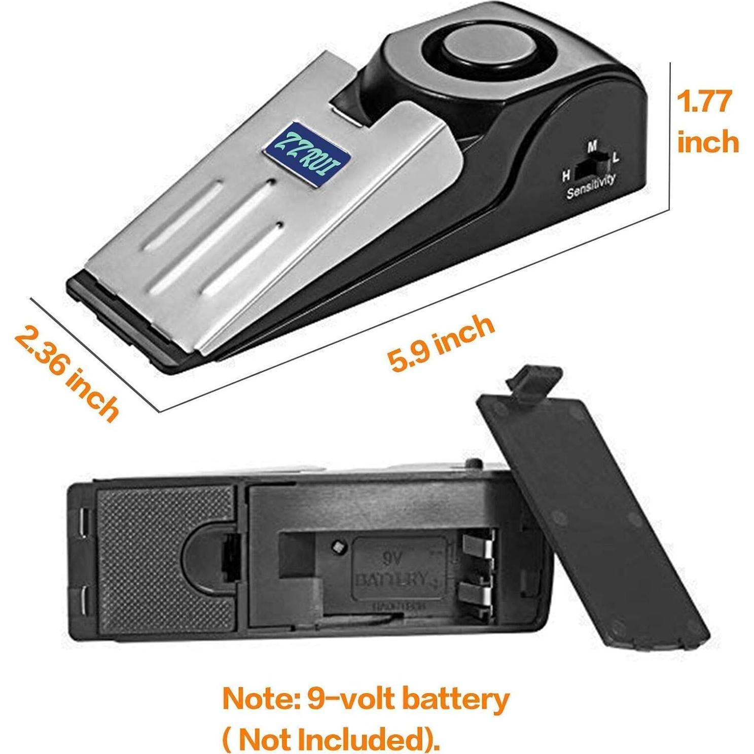 Alarma de Puerta ZZRUI 120dB Portátil con Tope Antideslizante