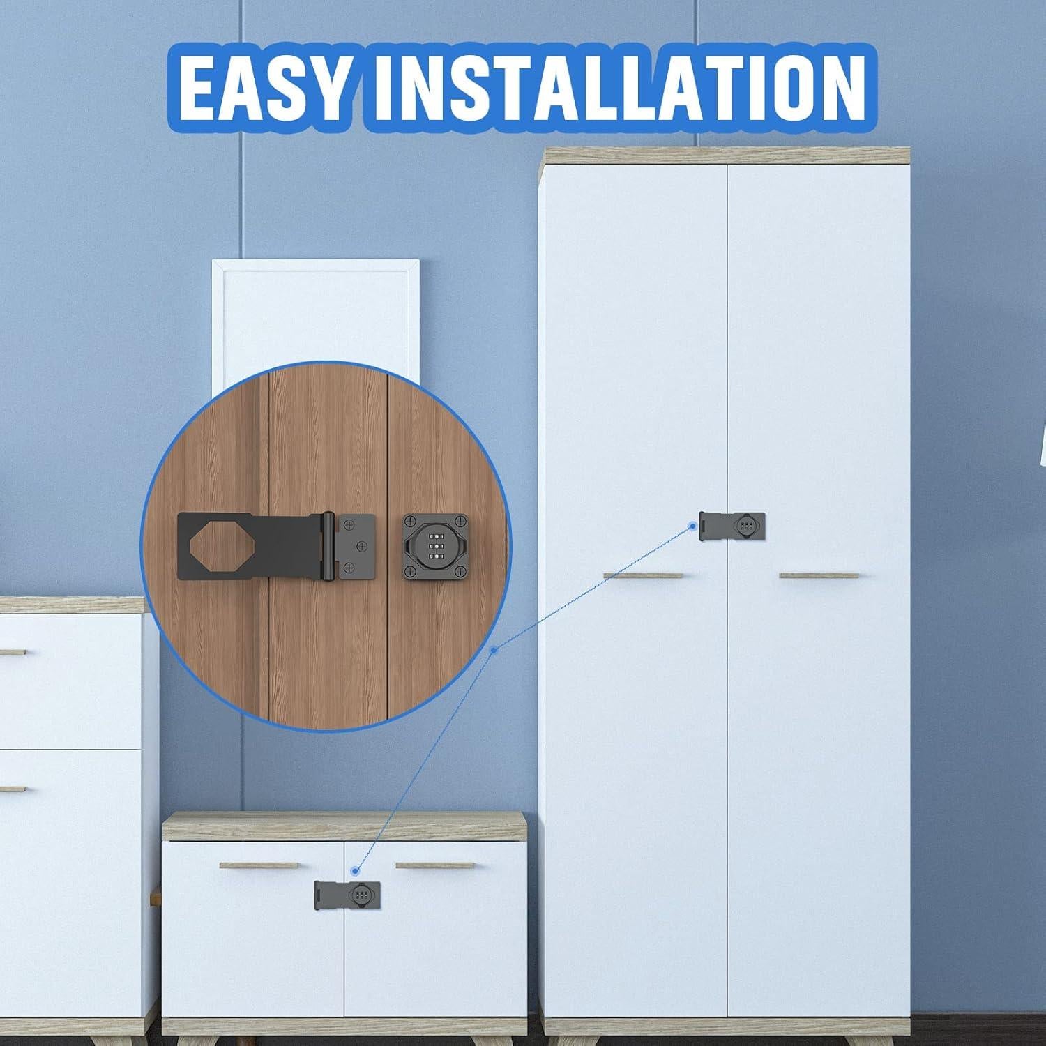 Cerraduras de Combinación MeBantoo para Armarios - 2 Paquetes Negros