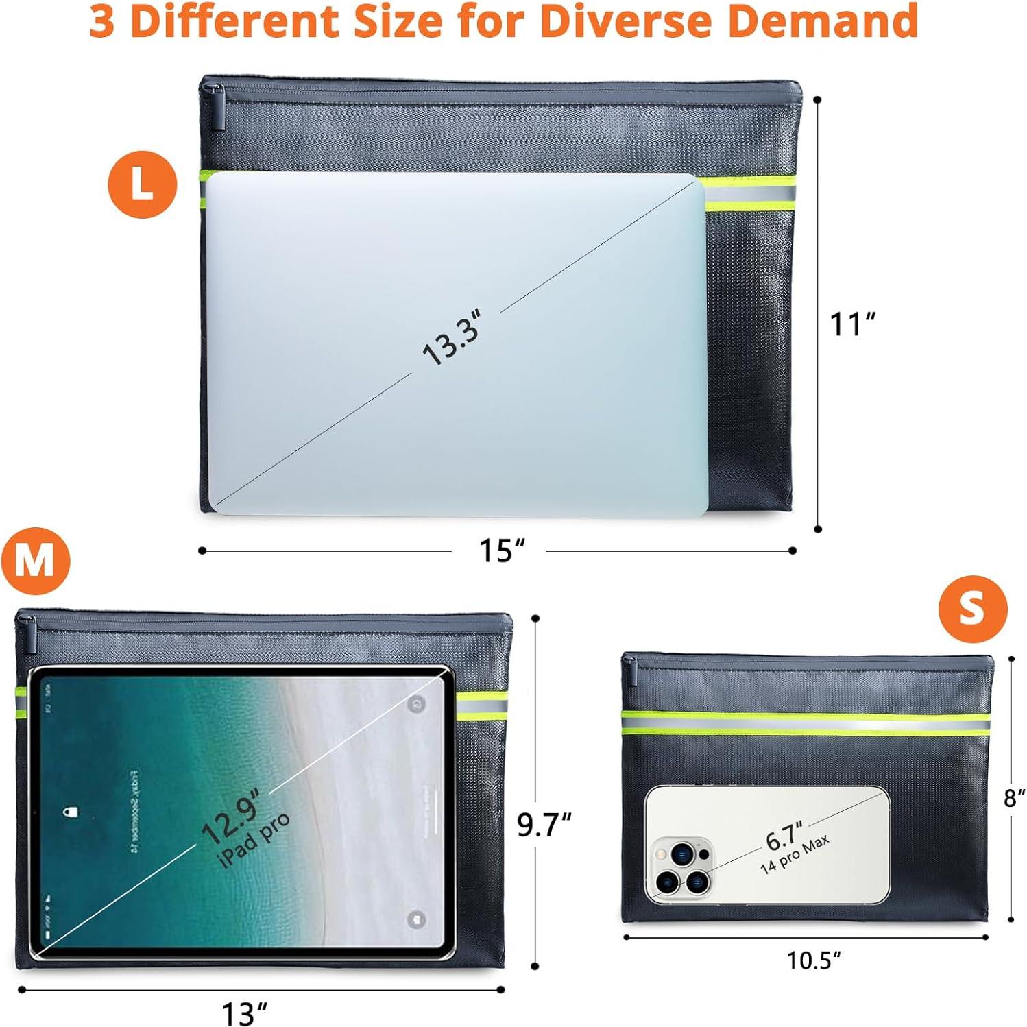 Bolsa de Documentos a Prueba de Fuego FRECOLSH - 3 Tamaños