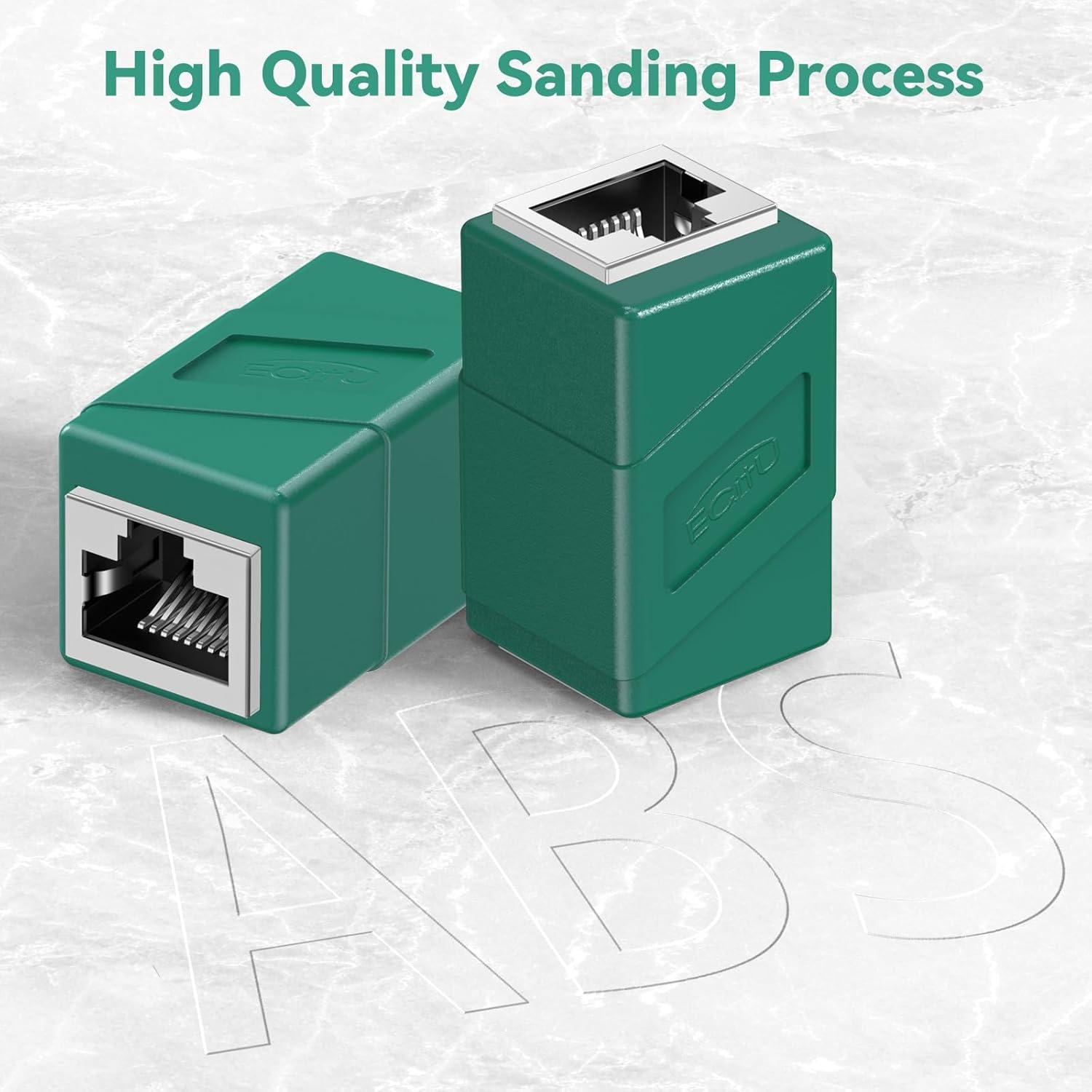 Acoplador RJ45 Hembra a Hembra ECJTU 2 Paquete Verde