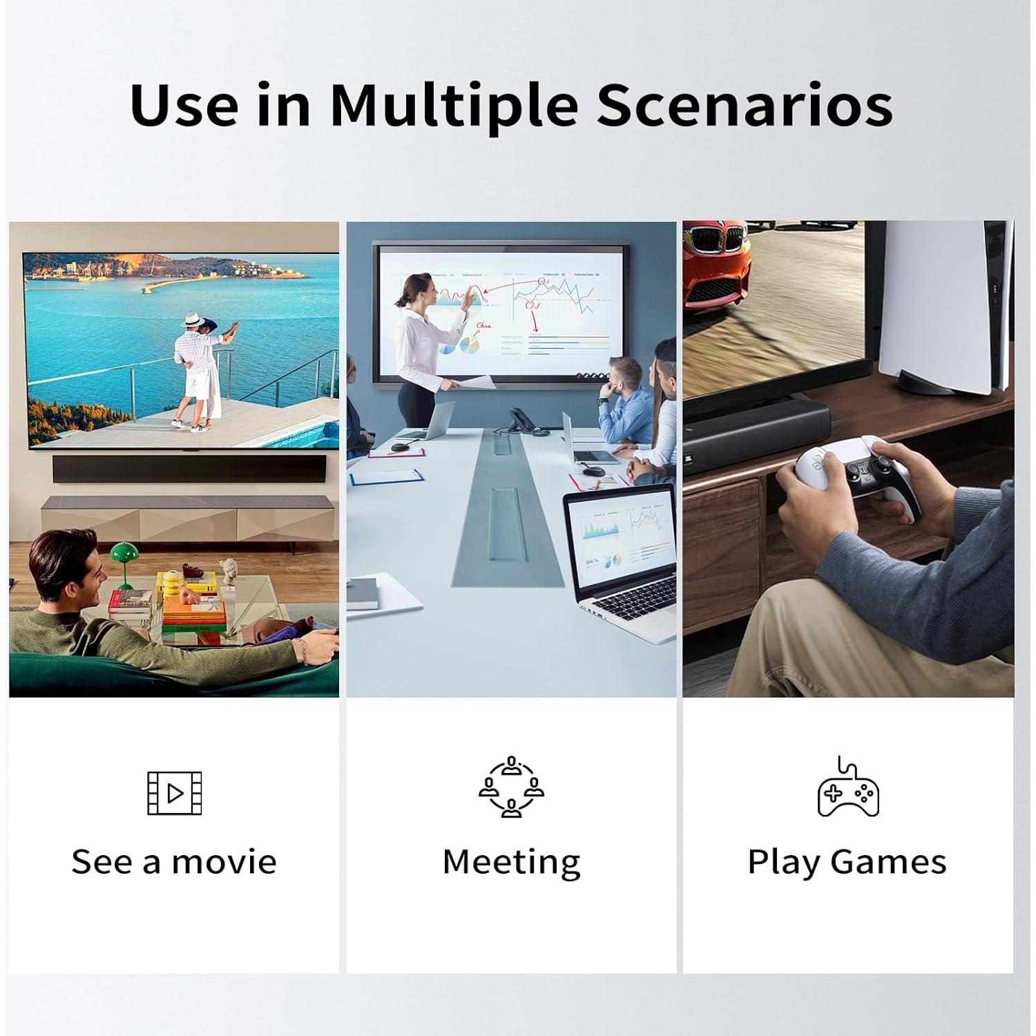 Interruptor HDMI 2.1 NEWCARE 3 en 1 8K@60Hz con Cable 0.88m