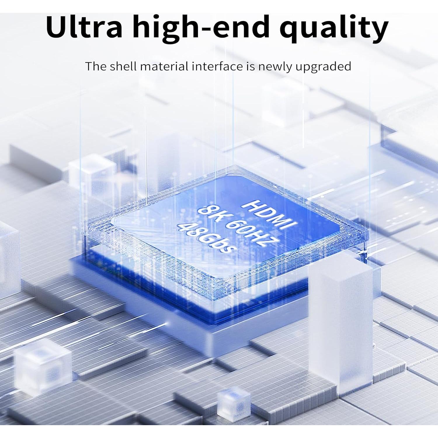 Interruptor HDMI 2.1 NEWCARE 3 en 1 8K@60Hz con Cable 0.88m