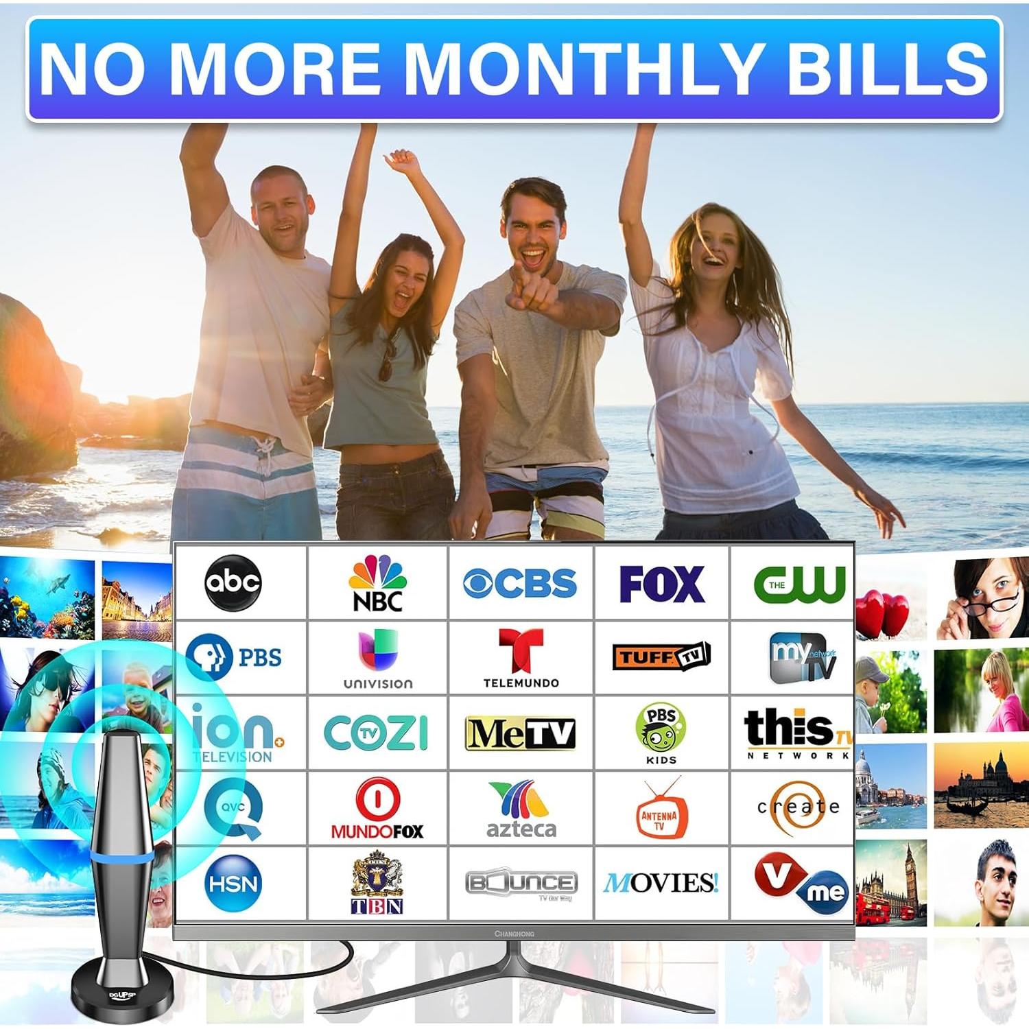 Antena Digital para TV Interior DGUPSP 4K HD Recepción 360°