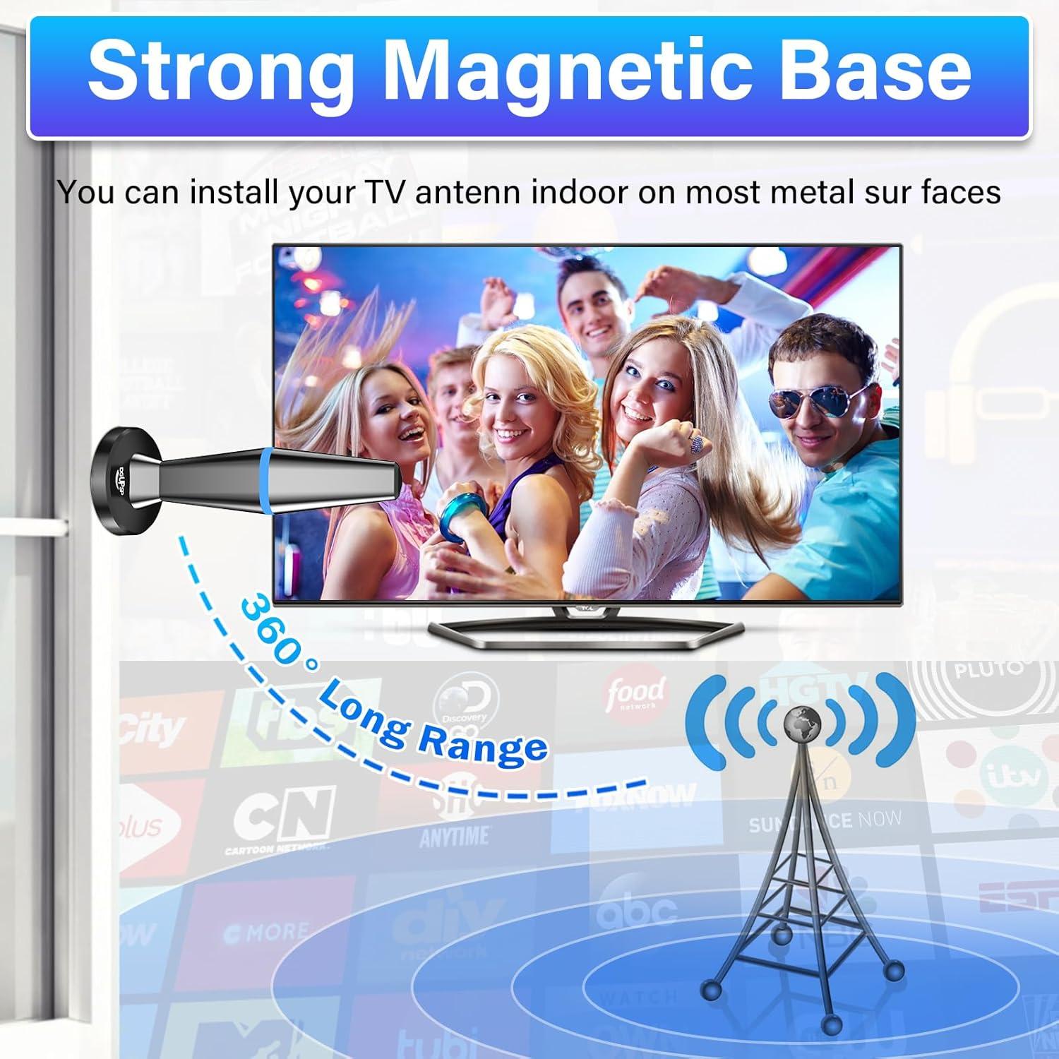 Antena Digital para TV Interior DGUPSP 4K HD Recepción 360°