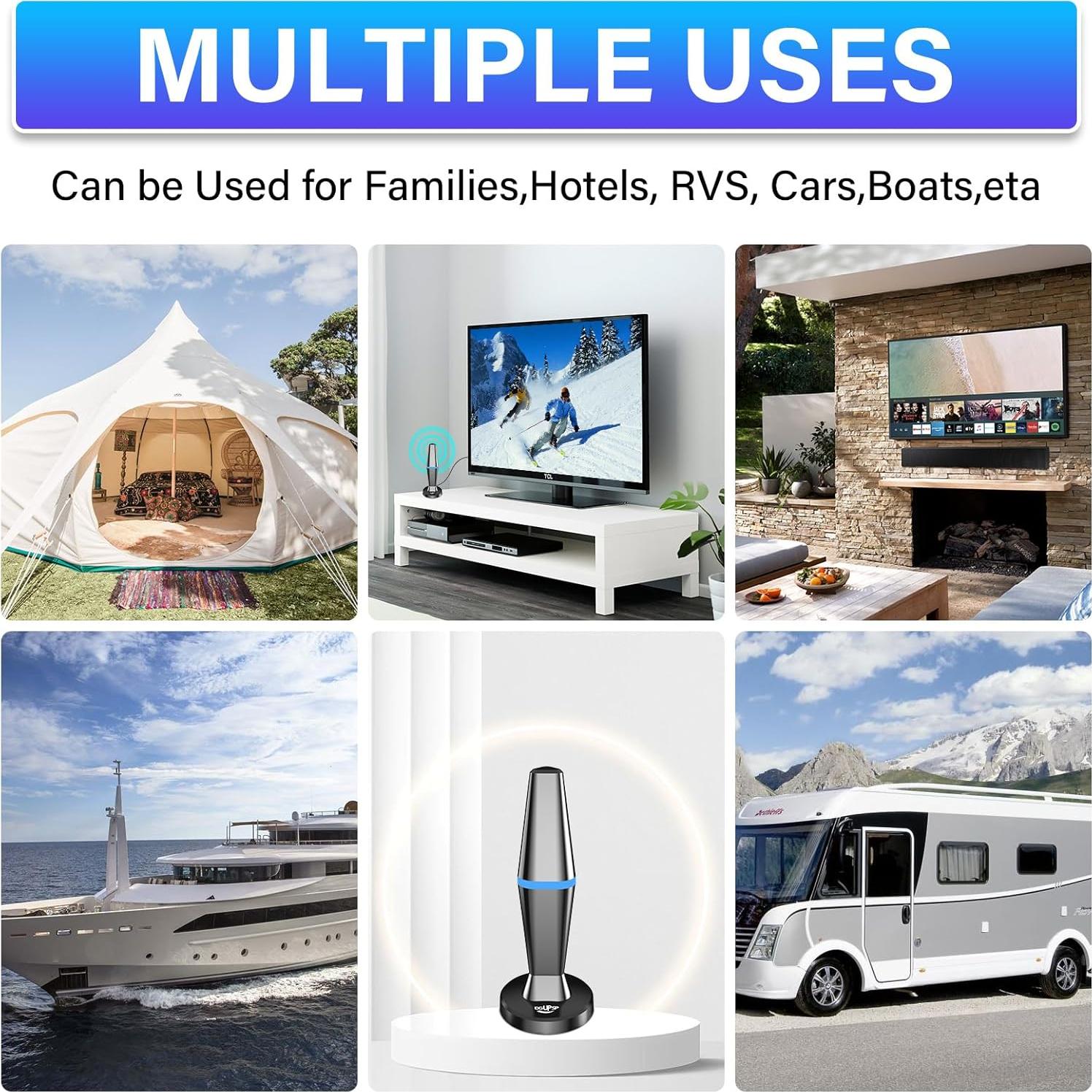 Antena Digital para TV Interior DGUPSP 4K HD Recepción 360°