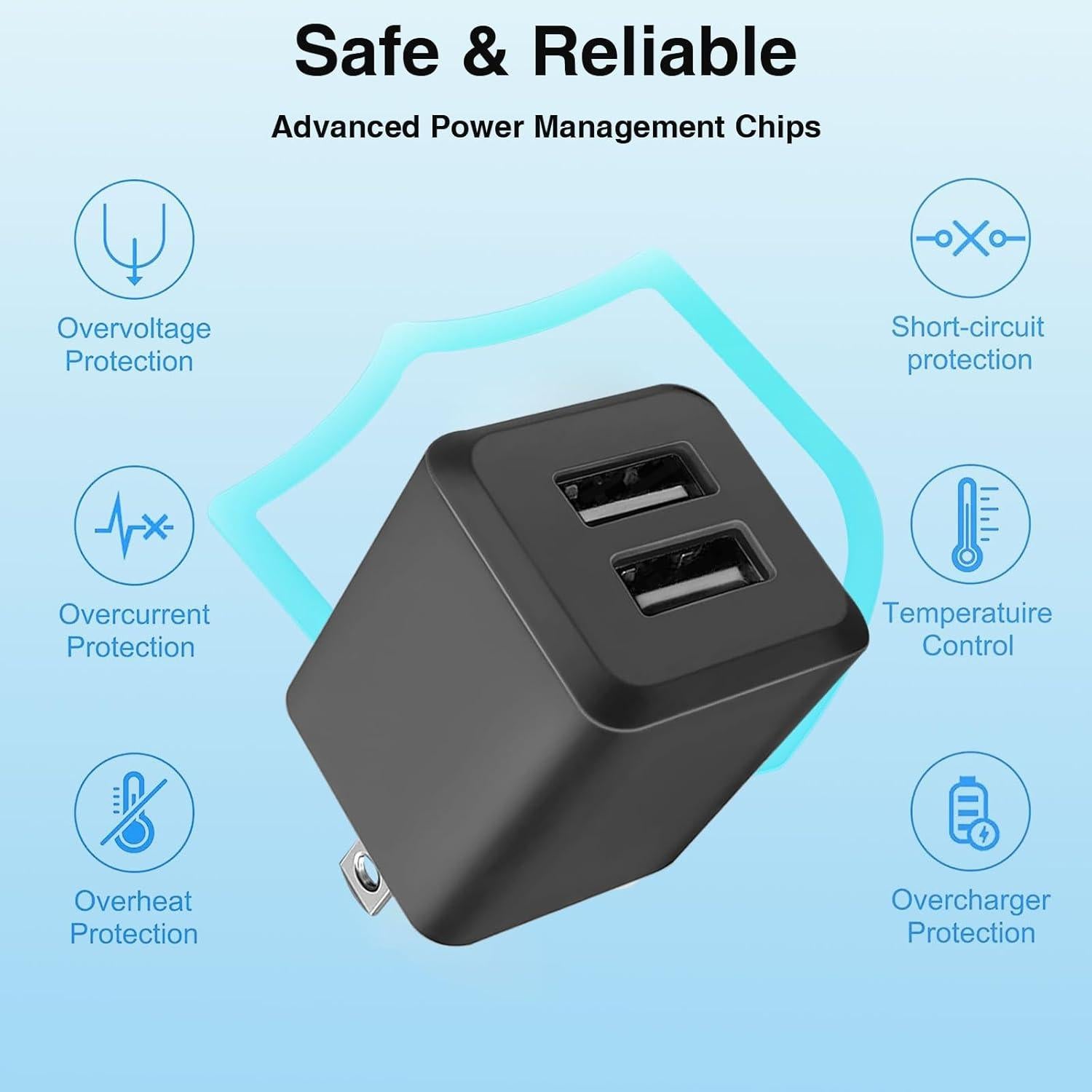 Cargador de Pared USB Doble Puerto 3 Pack Blanco SHENZHEN