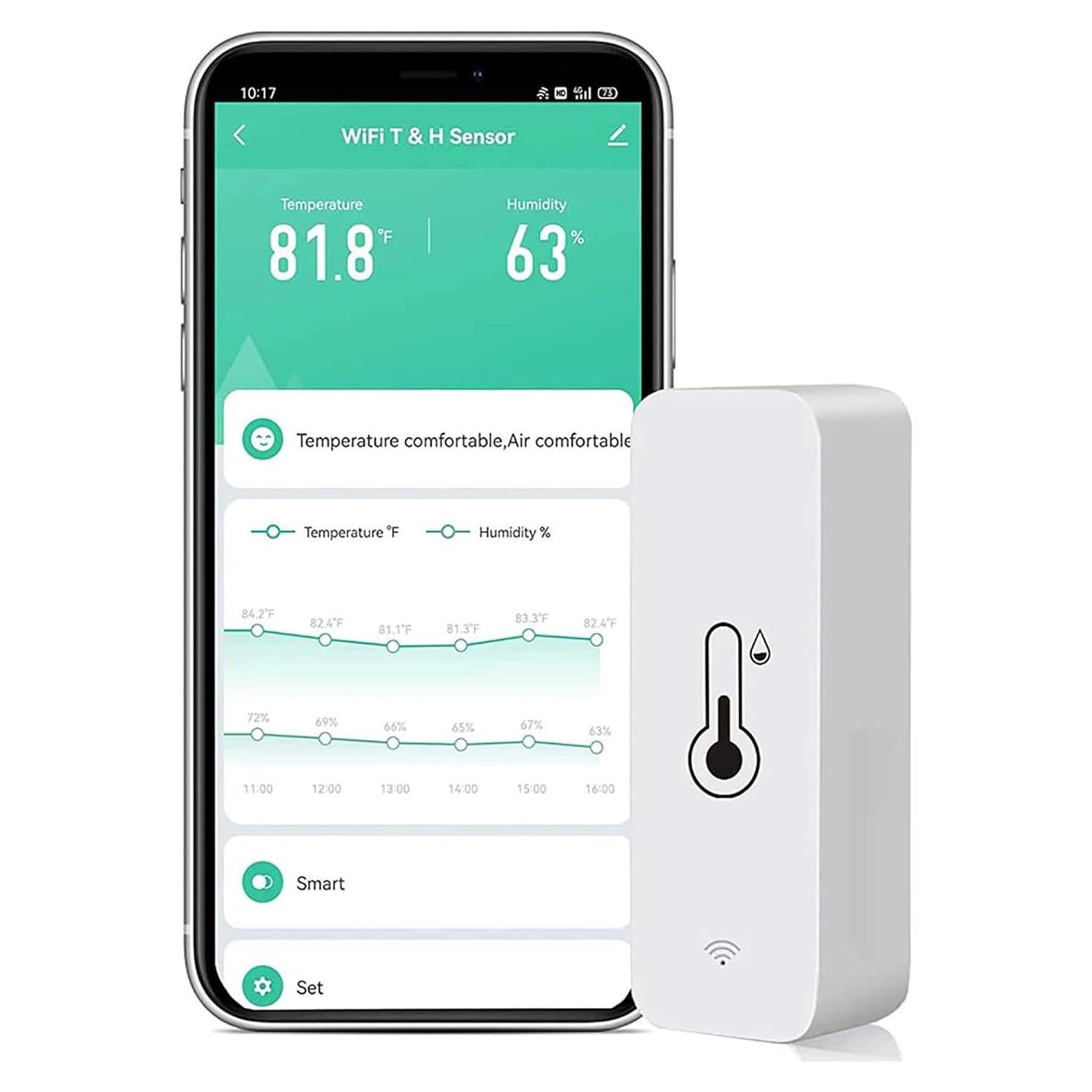 Termómetro Higrómetro WiFi RISOON con App Tuya y Alexa
