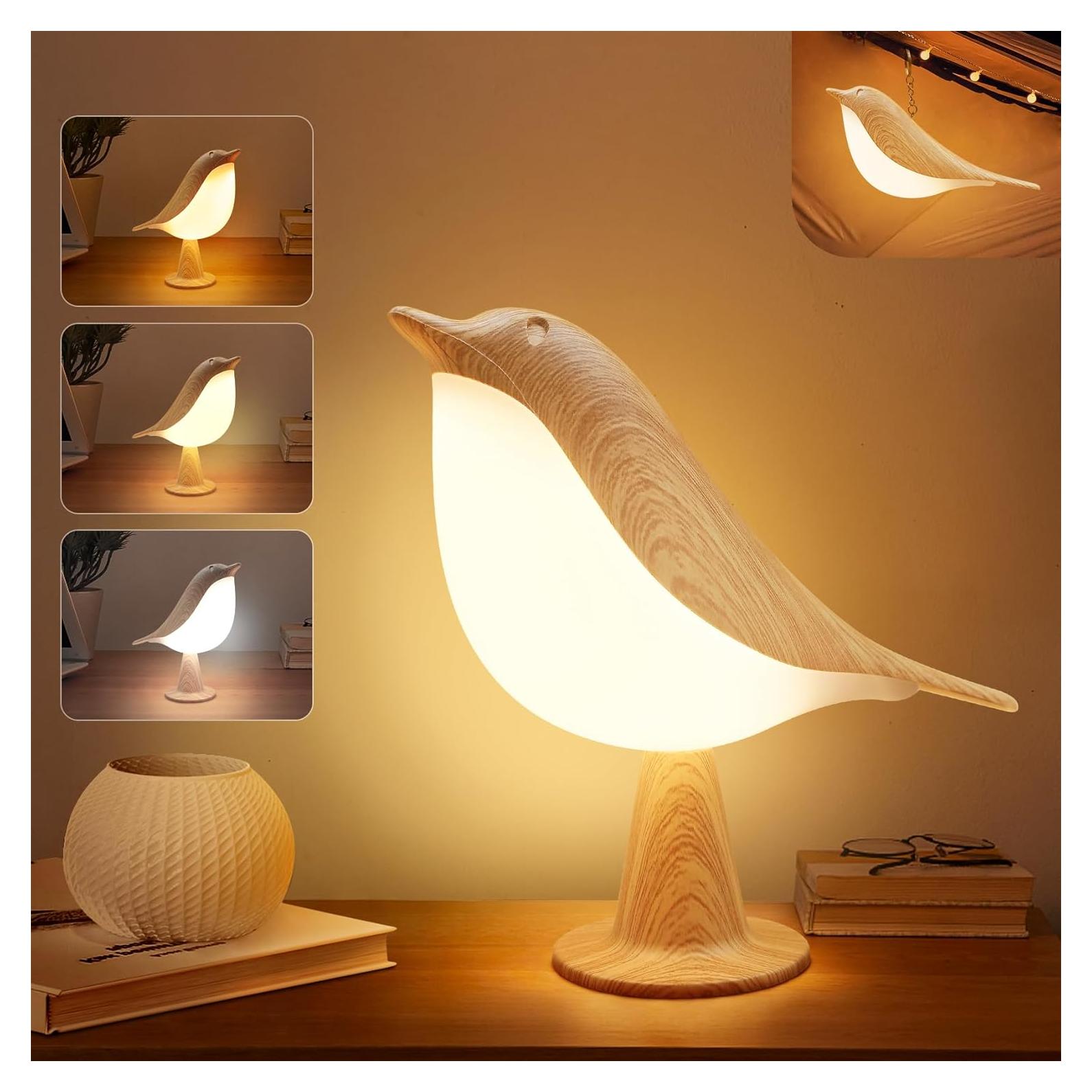 Lámpara de Mesa Inalámbrica VViN 2 en 1 Pájaro LED Táctil