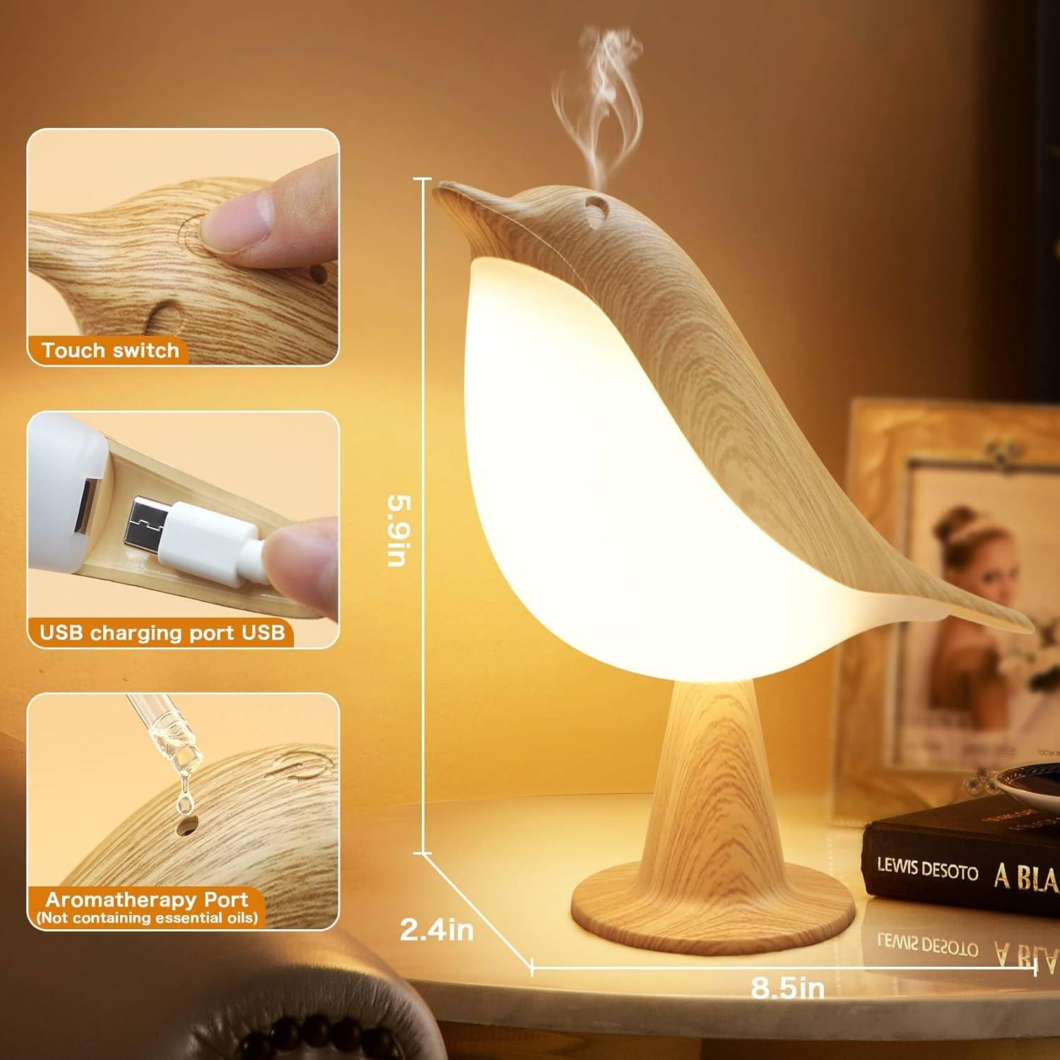 Lámpara de Mesa Inalámbrica VViN 2 en 1 Pájaro LED Táctil