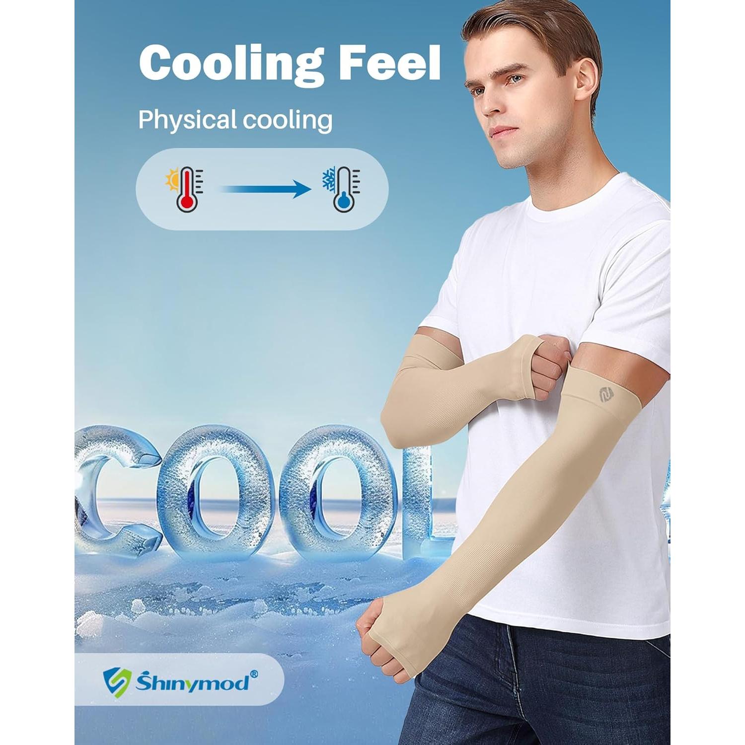 Mangas de Compresión UV para Brazo Shinymod - Unisex Beige