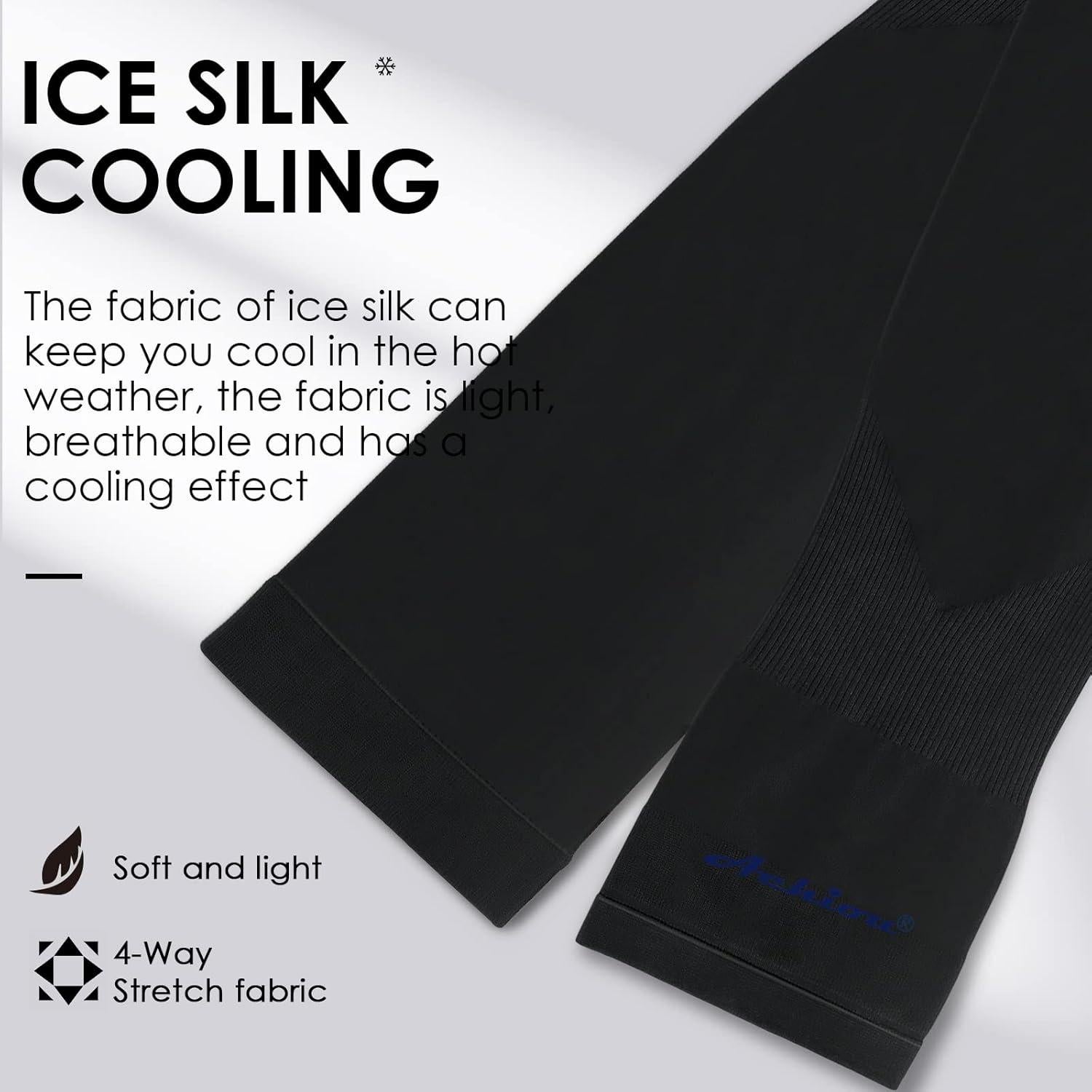 Mangas de Compresión Achiou UV 50 para Brazo Unisex - Negro