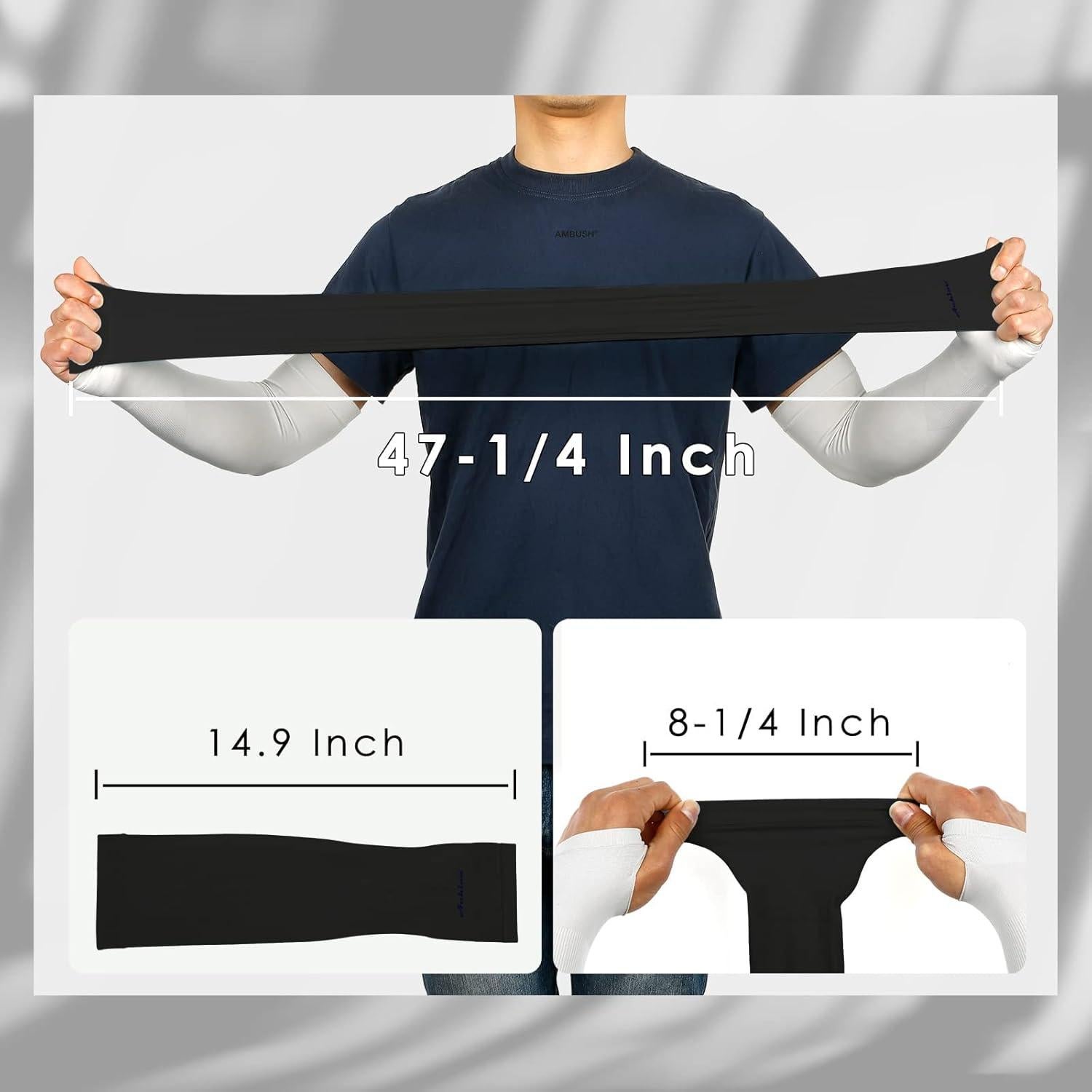 Mangas de Compresión Achiou UV 50 para Brazo Unisex - Negro