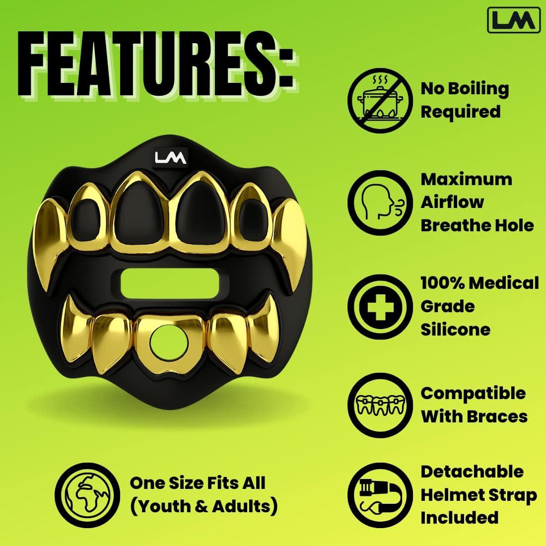 Protector Bucal Loudmouth 3D Grillz Cromo Negro/Dorado