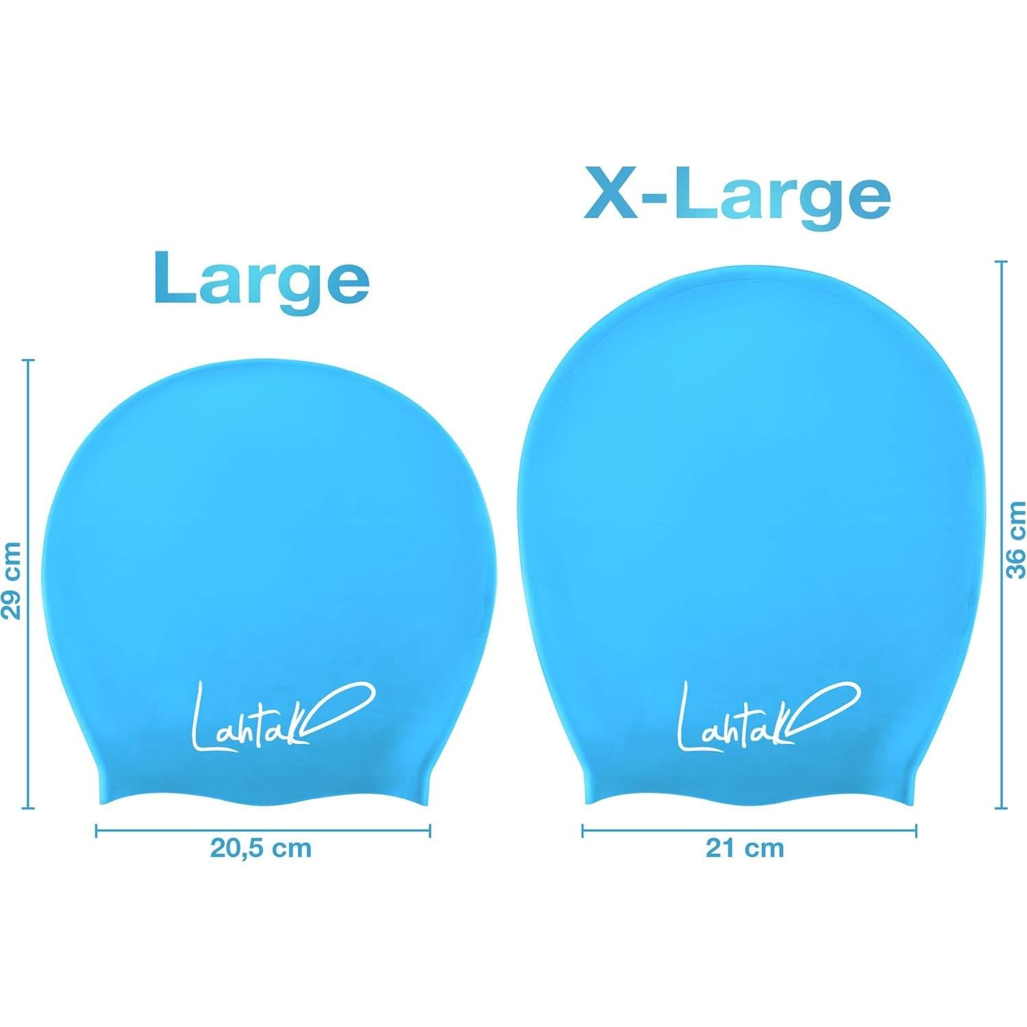 Gorro de Natación Grande Lahtak Silicona Aqua Blue - Antifugas