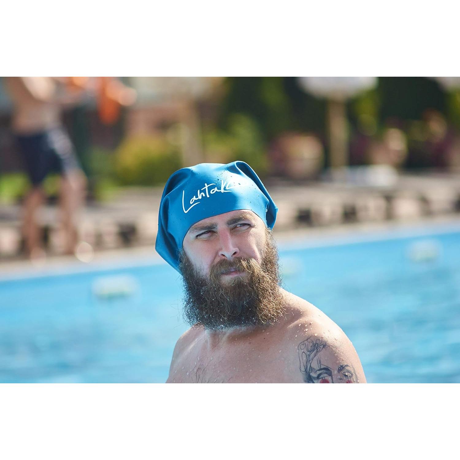 Gorro de Natación Grande Lahtak Silicona Aqua Blue - Antifugas