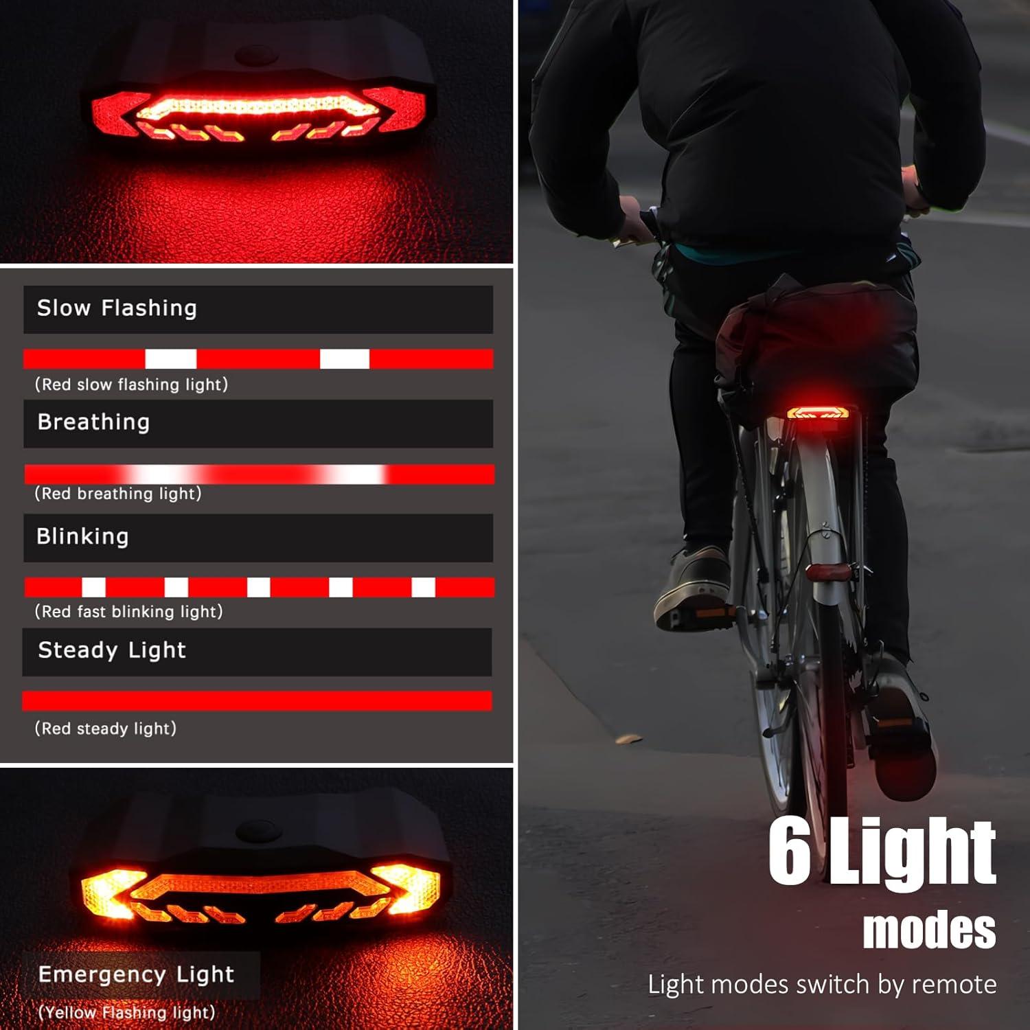 Luz Trasera WSDCAM para Bicicleta con Señales de Giro y Alarma