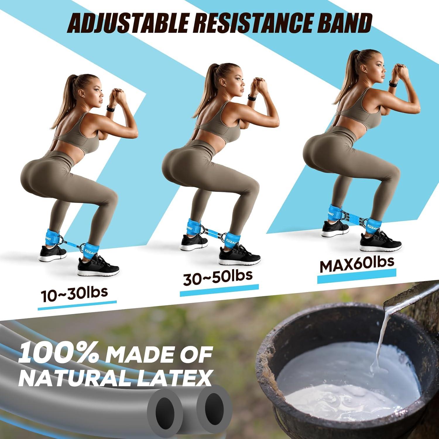 Bandas de Resistencia para Tobillos KUZARO - 3 Niveles 4.5-13.6 kg