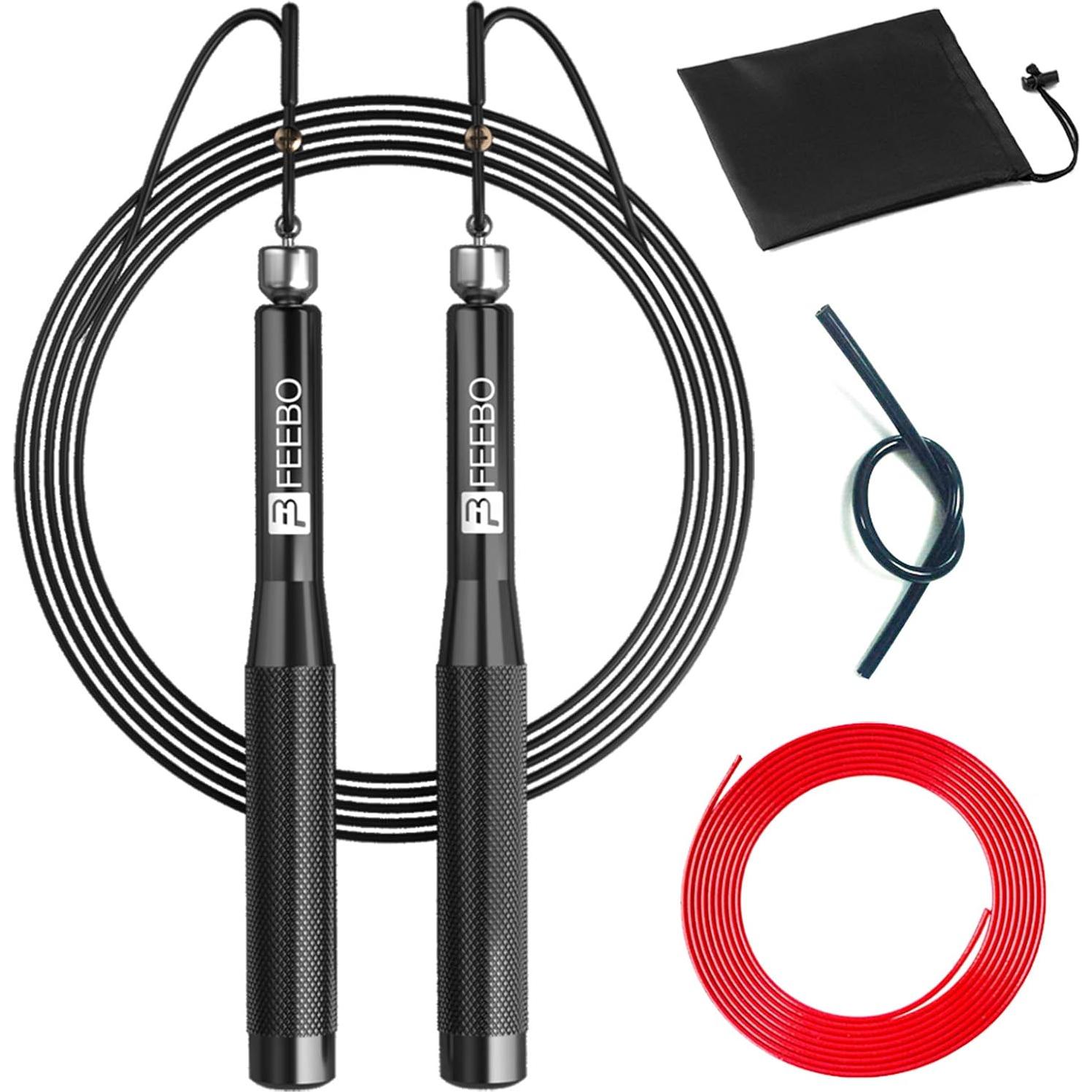 Cuerda de Salto Ajustable Feebo con Rodamiento Antideslizante