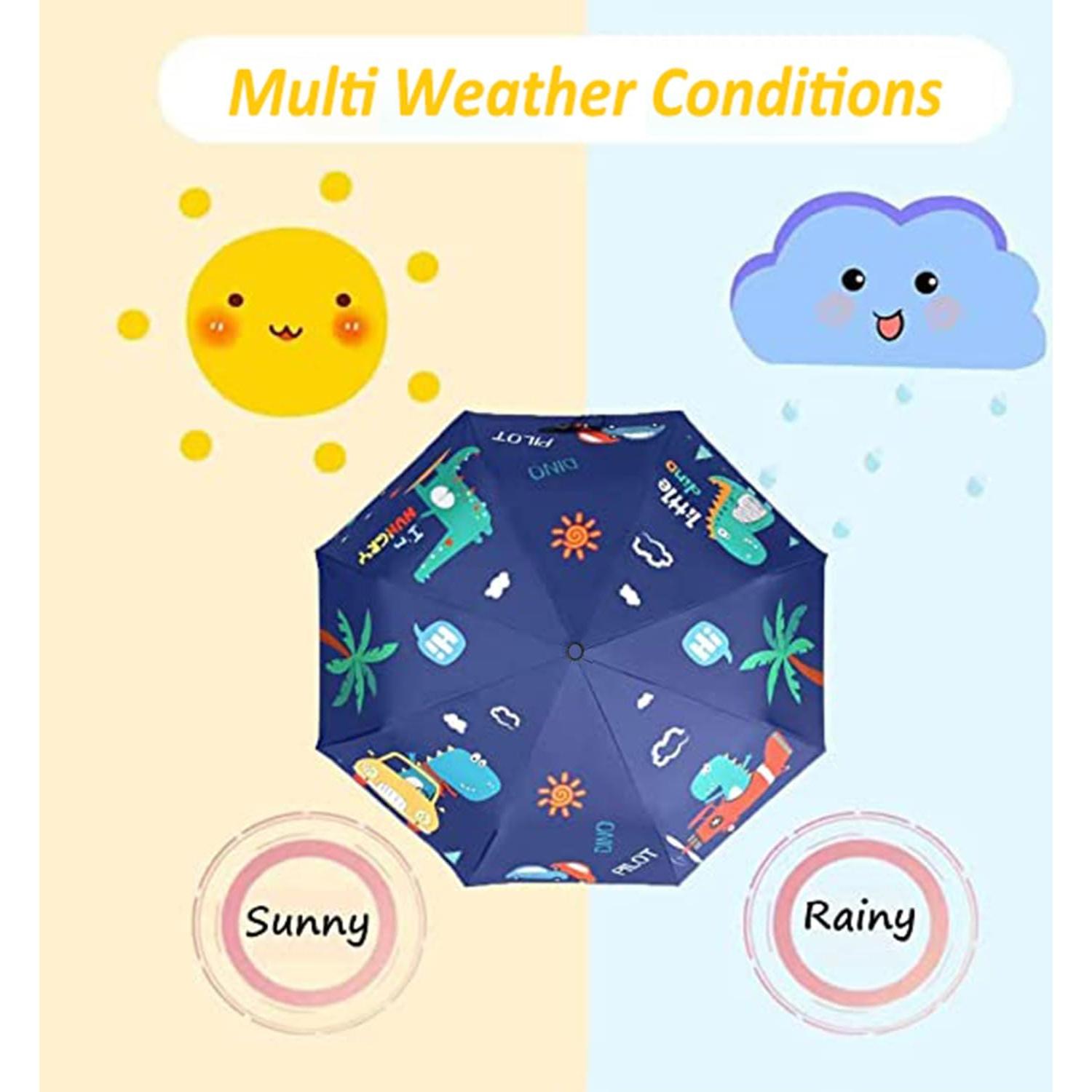 Paraguas Automático Plegable para Niños Hannstar - Diseño Gatito