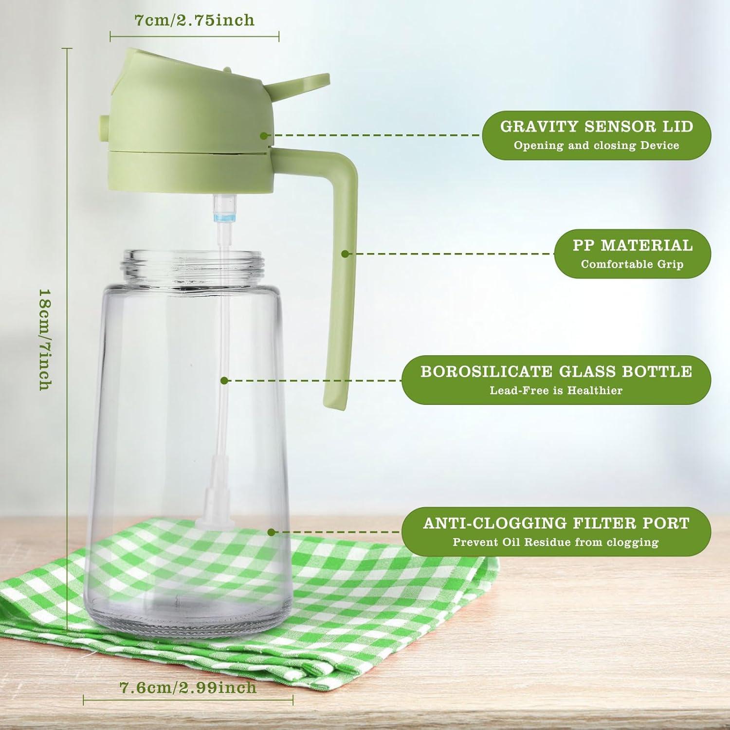 Rociador de Aceite 2 en 1 Widgetgogo 470ml Vidrio Negro