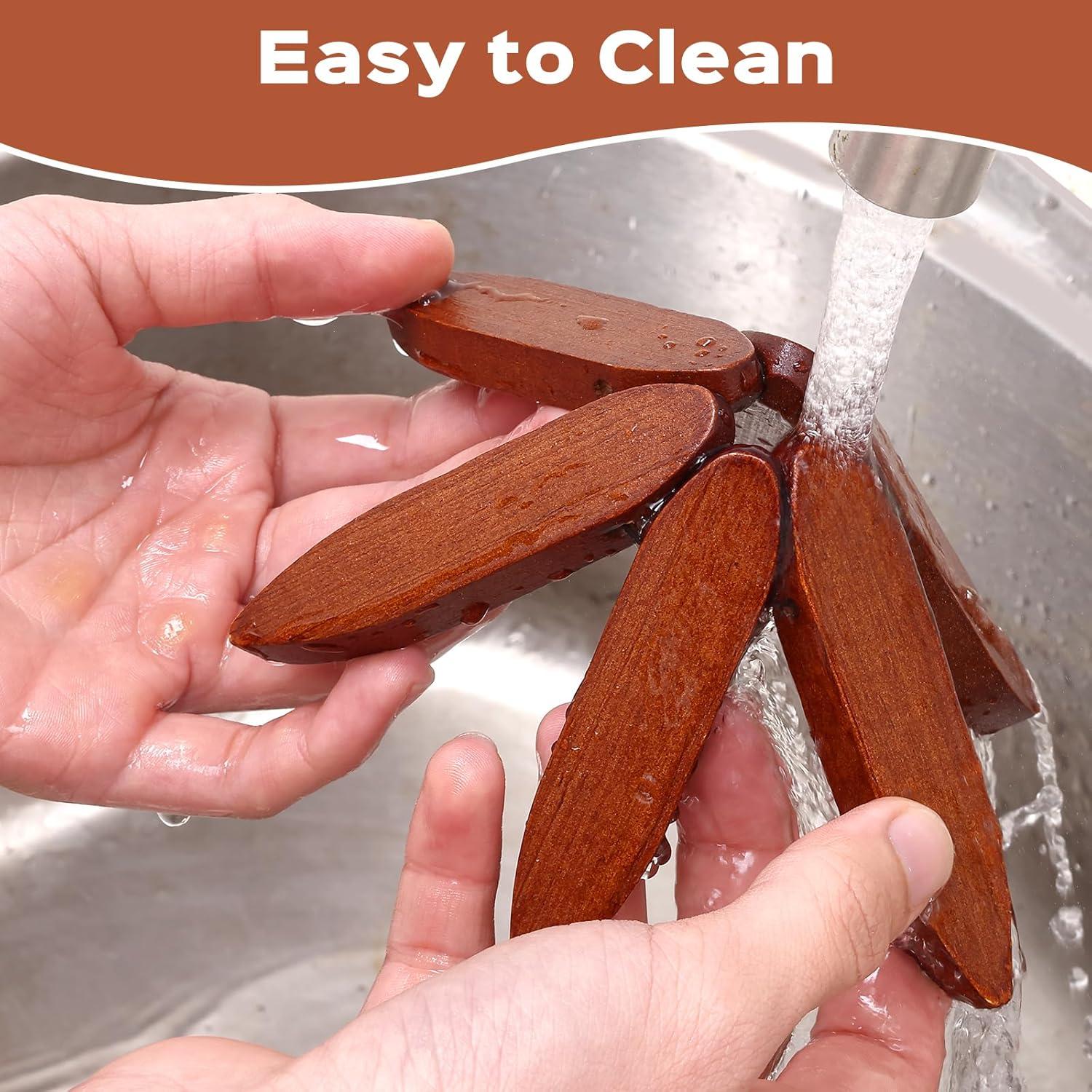 Set de 4 Trivetes de Madera de Nogal en Forma de Árbol