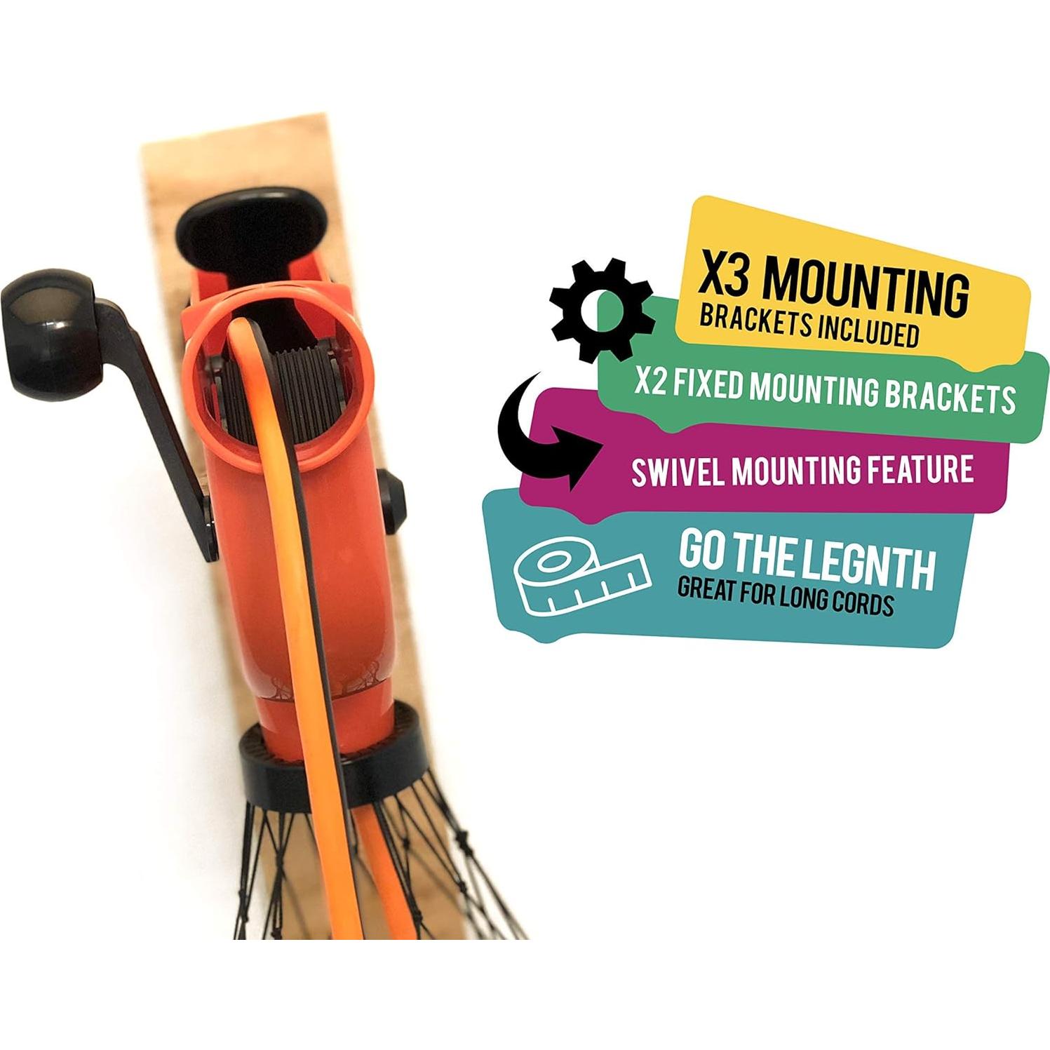 Enrollador de Cable de Pared Chromex Naranja 150 pies