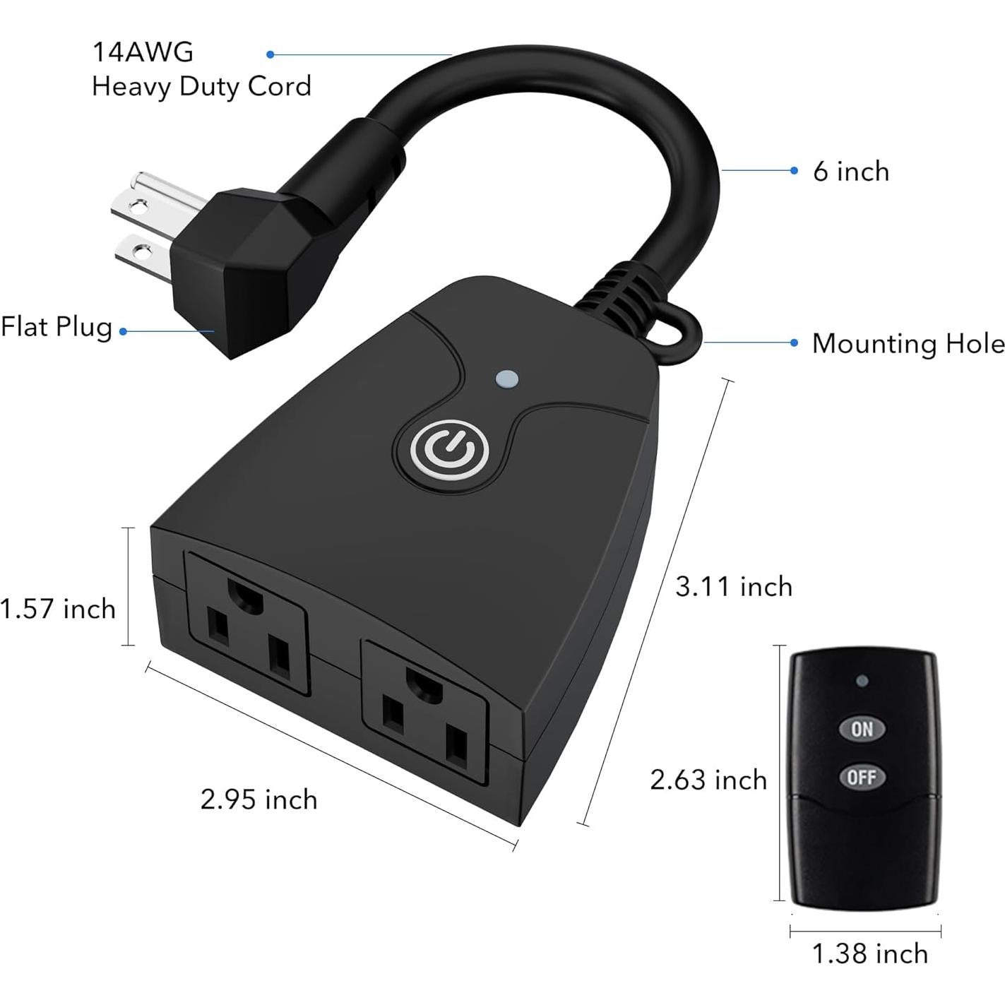 Enchufe de Control Remoto HBN para Exterior 15A 30m