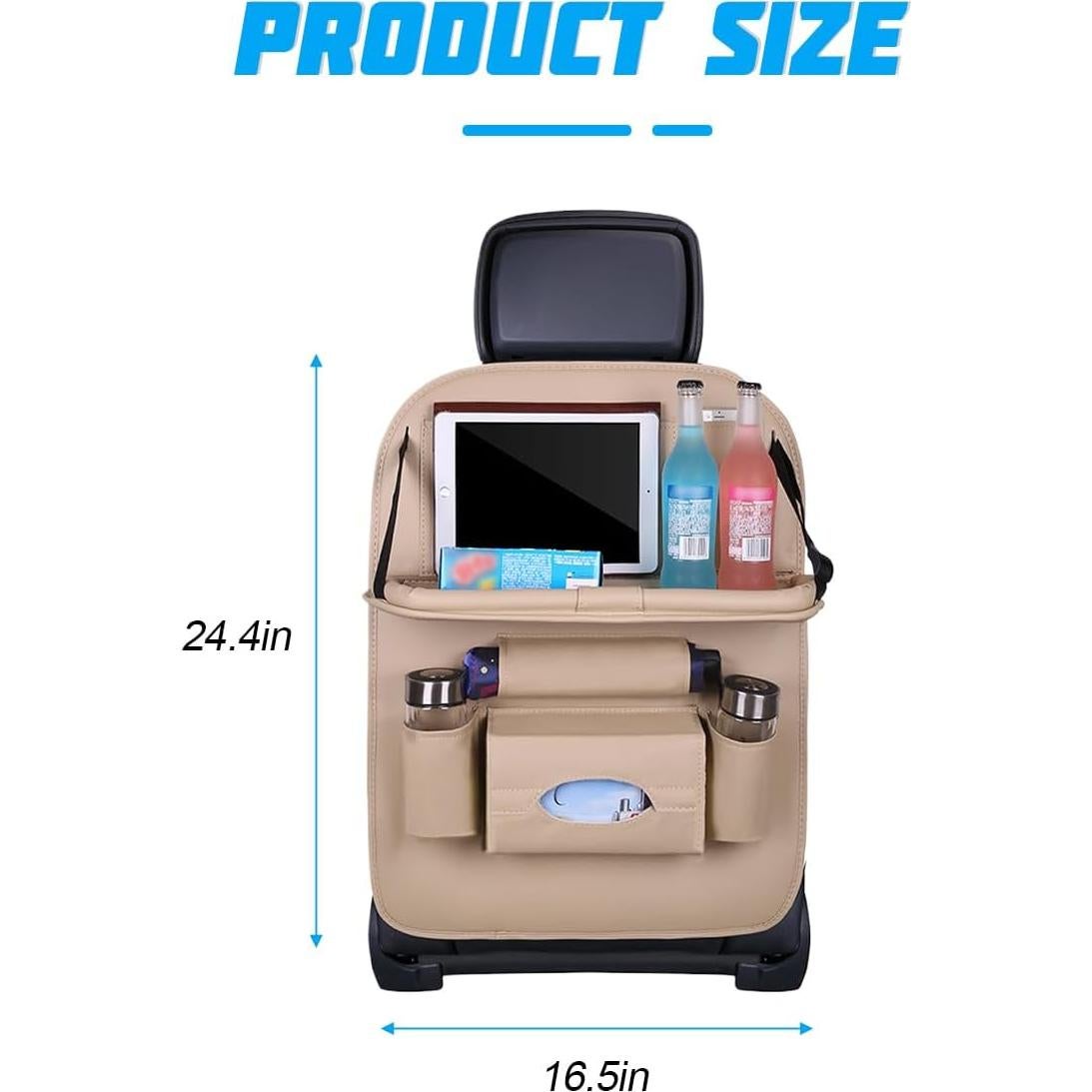 Organizador de Respaldo de Asiento de Coche Sandfren Beige