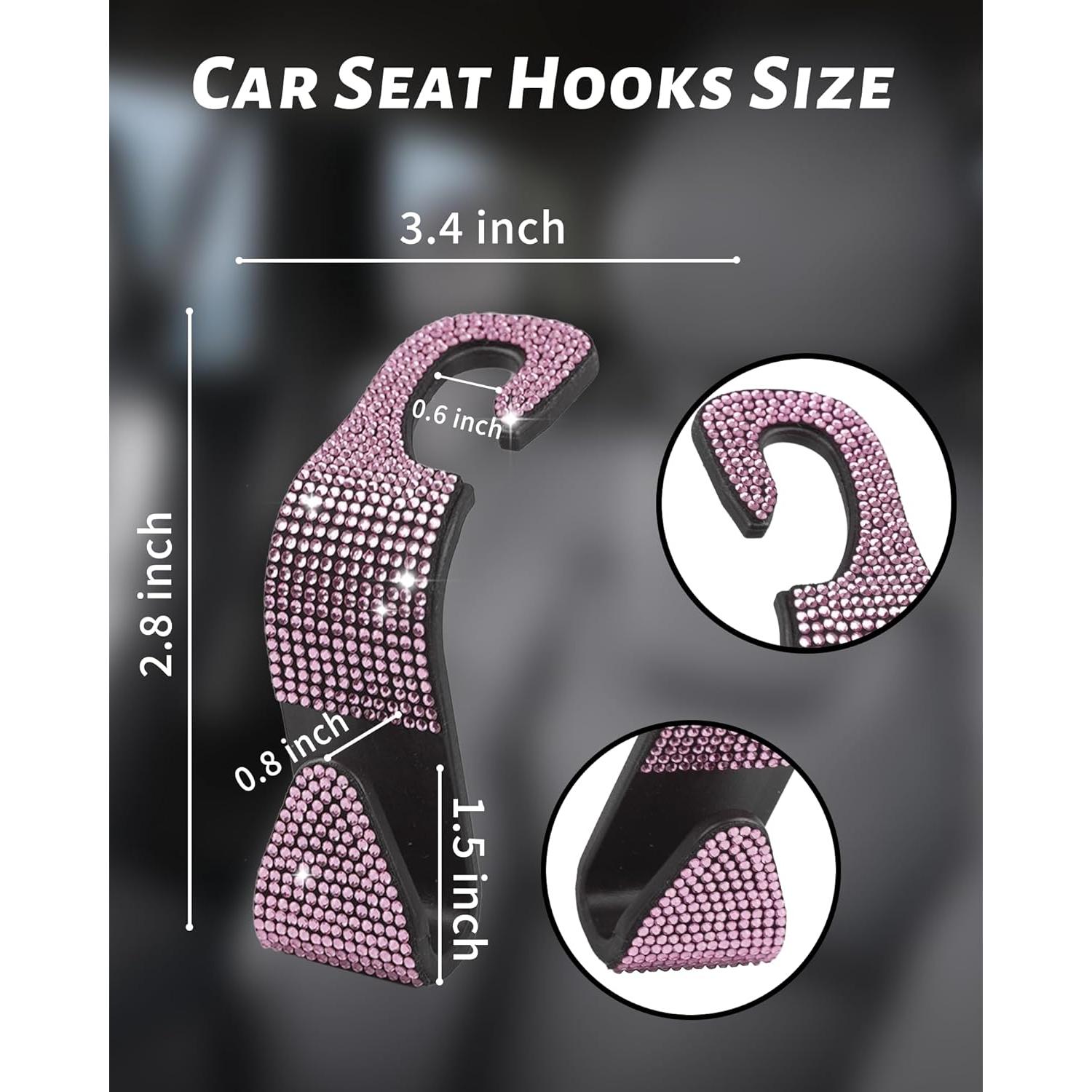 Ganchos para Asiento de Coche MUPEAK Rosa Brillante, 4 Piezas