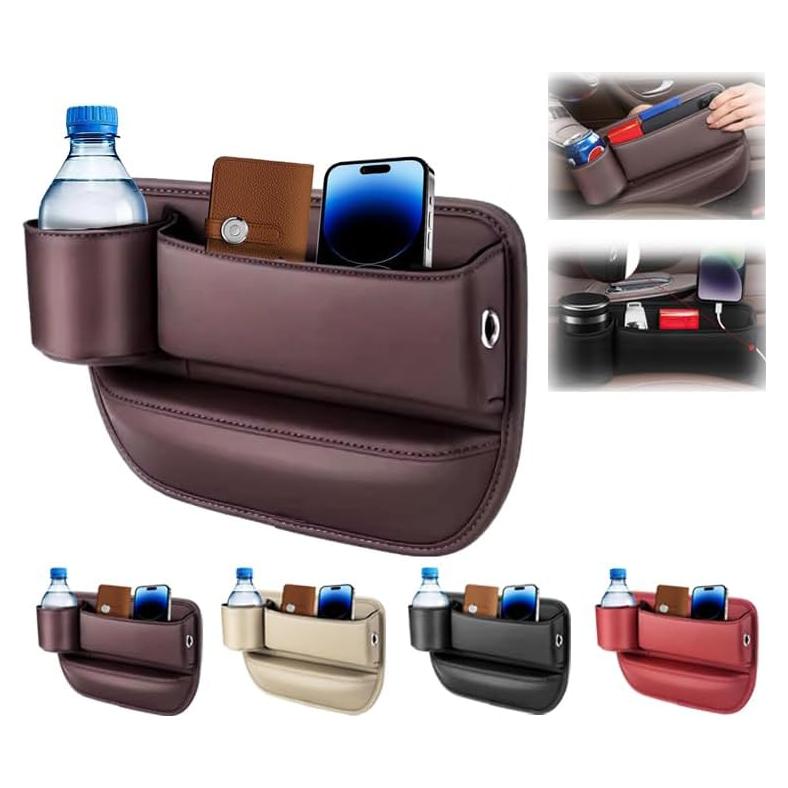 Bolsa organizadora de cuero para vaso de automóvil oddmmo
