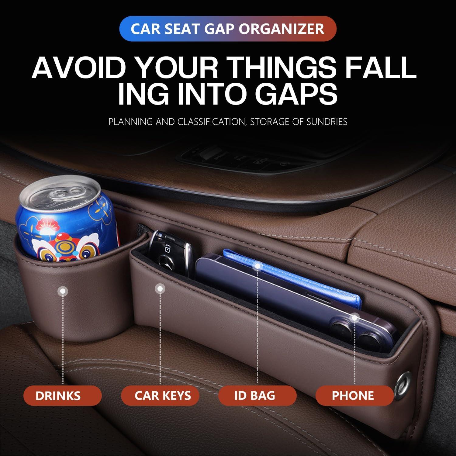 Bolsa organizadora de cuero para vaso de automóvil oddmmo