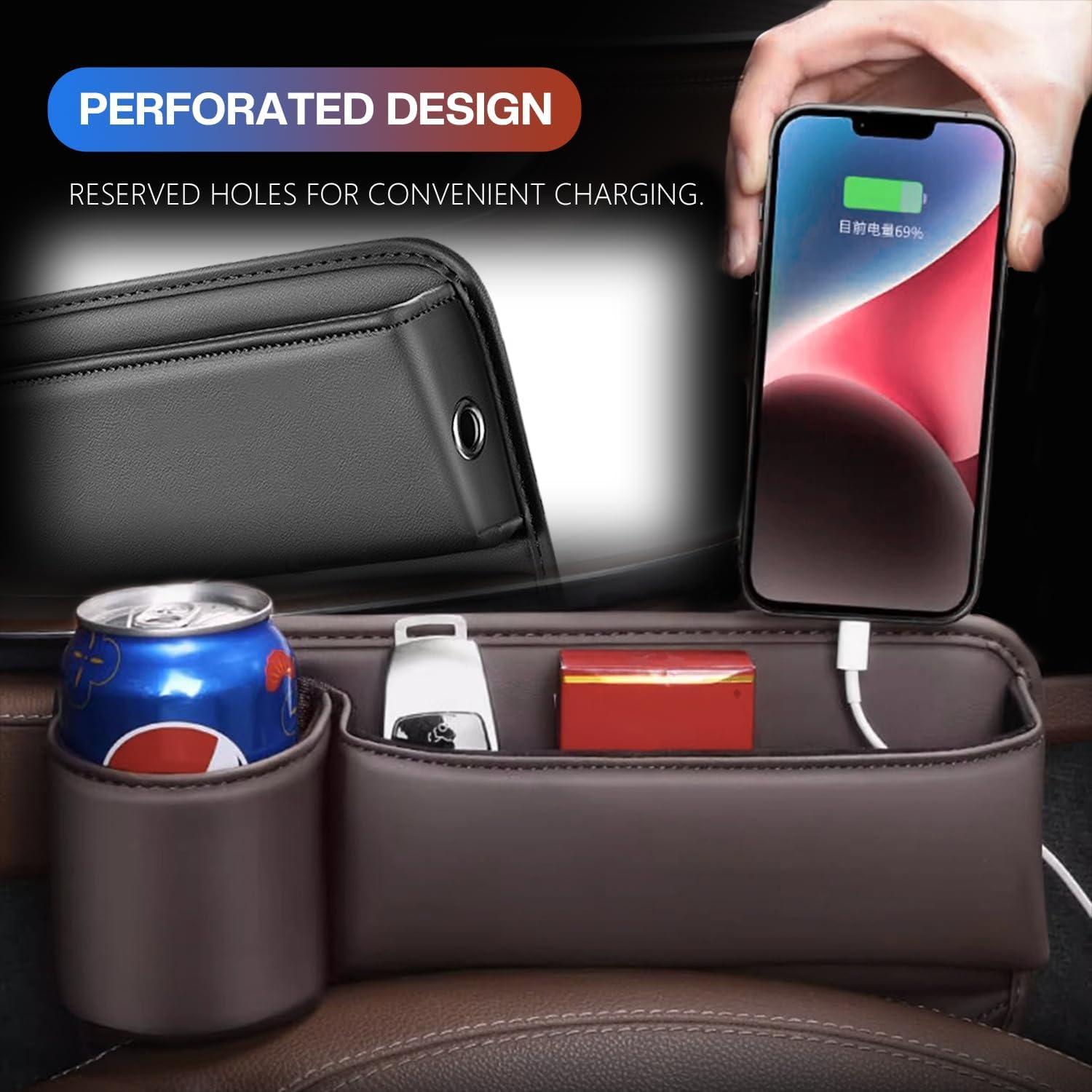 Bolsa organizadora de cuero para vaso de automóvil oddmmo