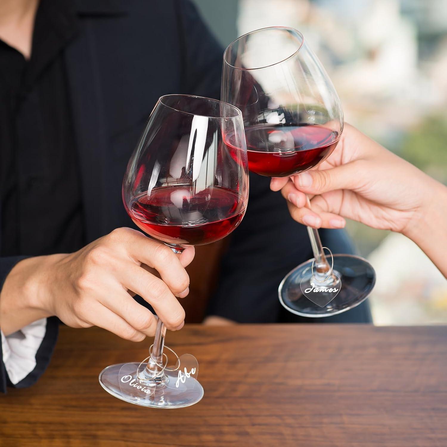 Encantos de Vino Tondiamo 40 Pcs Acrílico Transparente Corazón