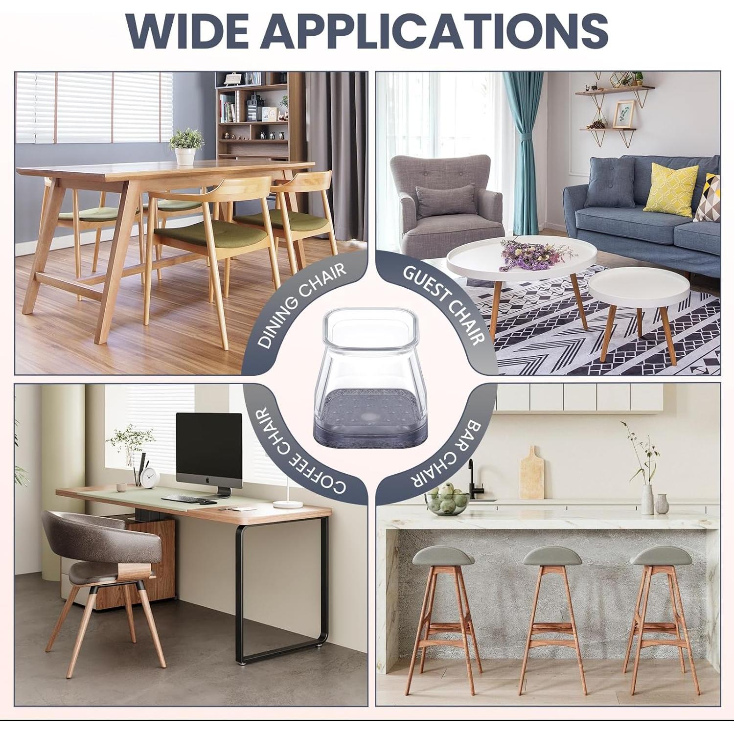 16 Protectores de Suelo para Patas de Sillas GEMOWN - Silicona y Fieltro