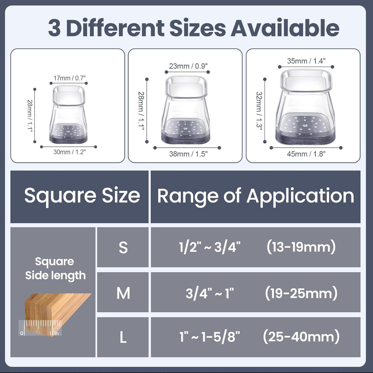 16 Protectores de Suelo para Patas de Sillas GEMOWN - Silicona y Fieltro