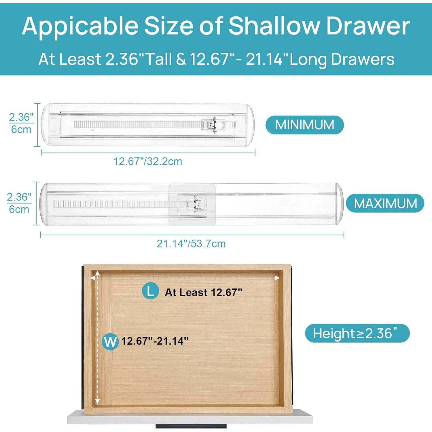 Separadores de Cajones Vtopmart 4 Pack Ajustables 32.2-53.7 cm